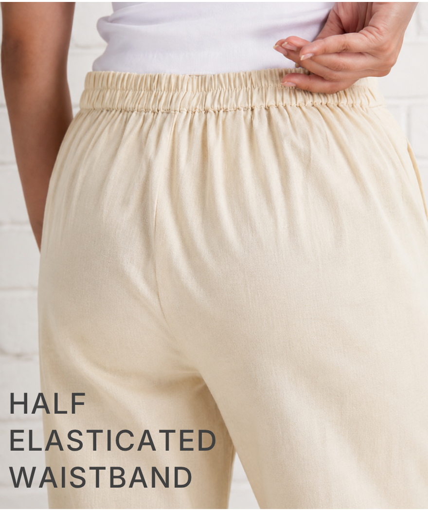 Beige Cotton Pants