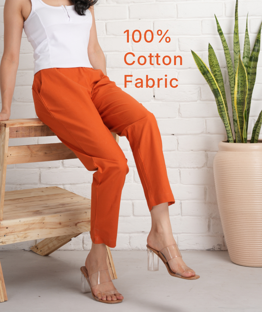 Beige Cotton Pants