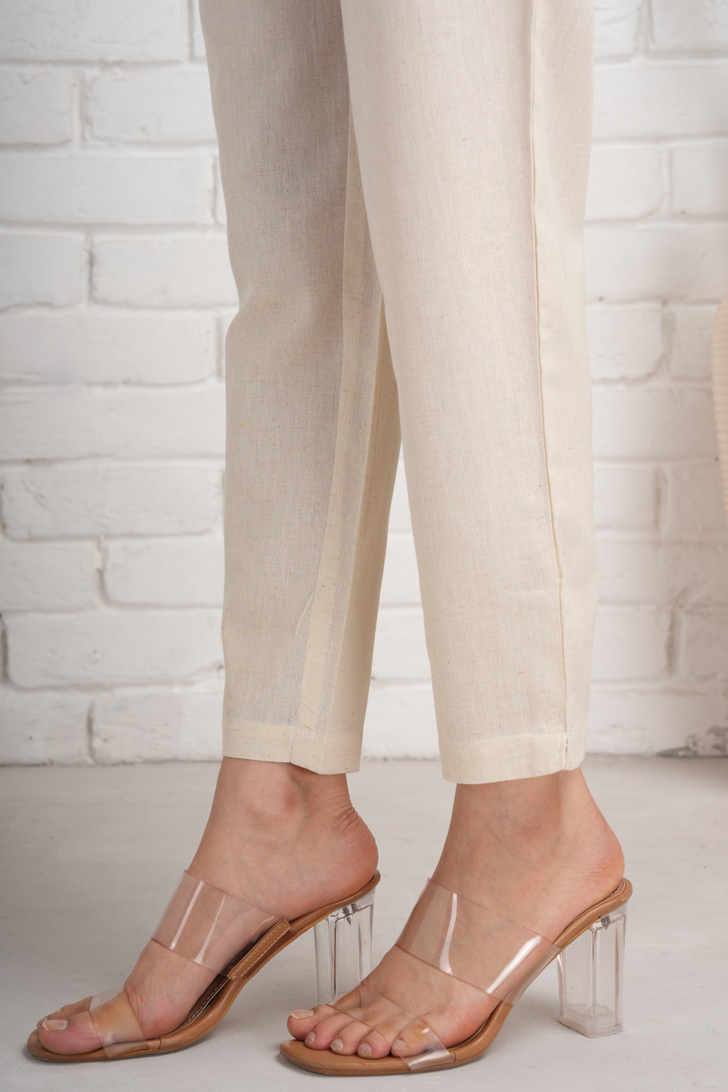Ecru Cotton Pants