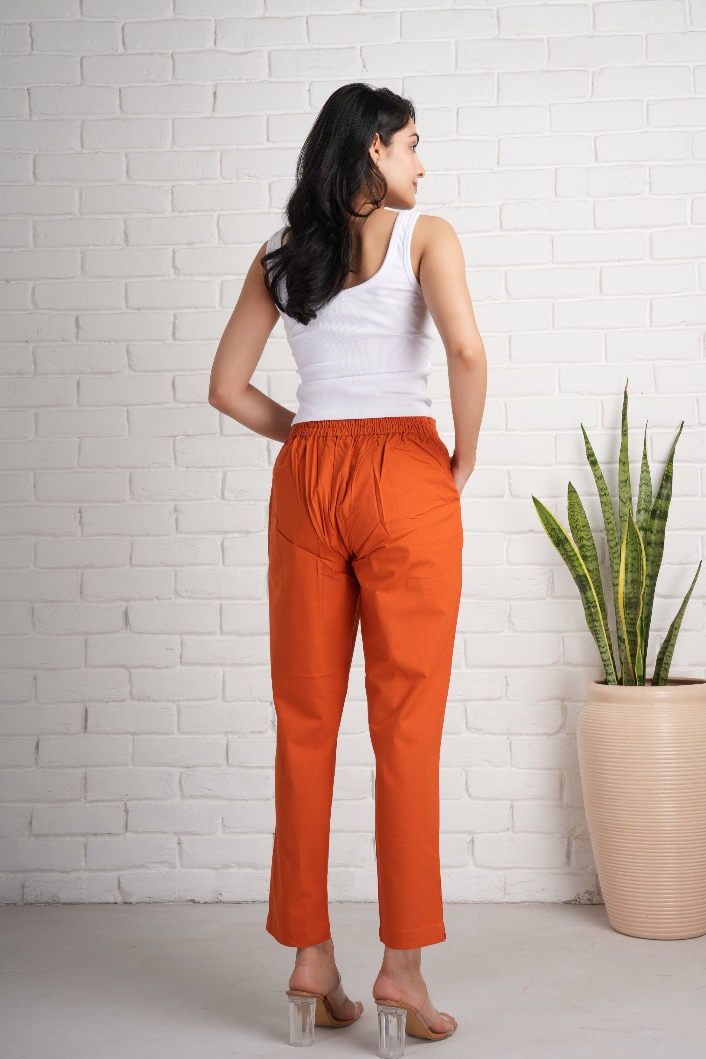 Rust Cotton Pants