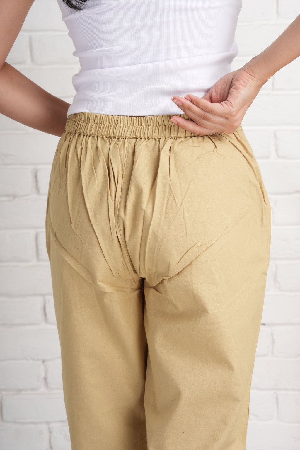 Camel Brown Cotton Pants