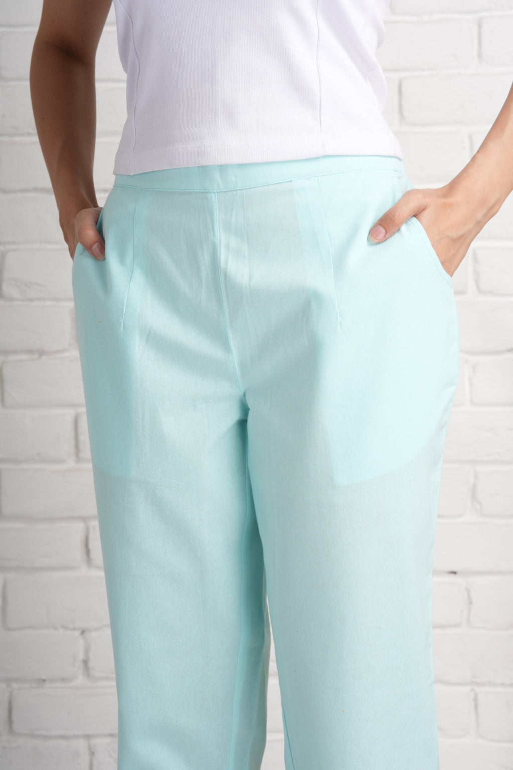 Sky Blue Cotton Pants