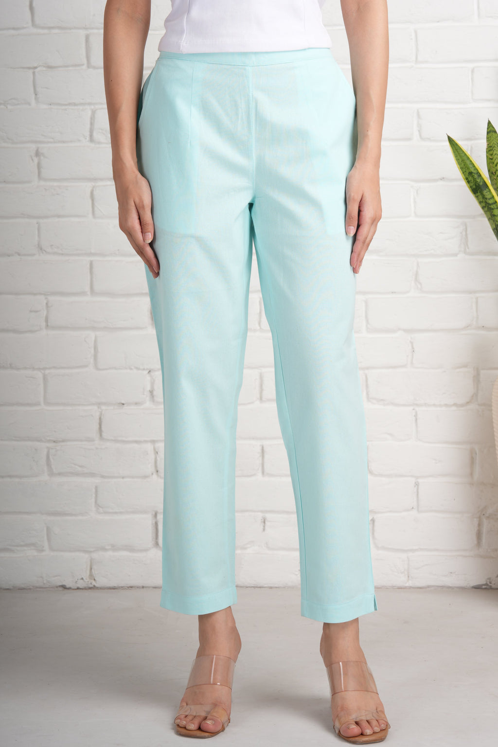 Sky Blue Cotton Pants
