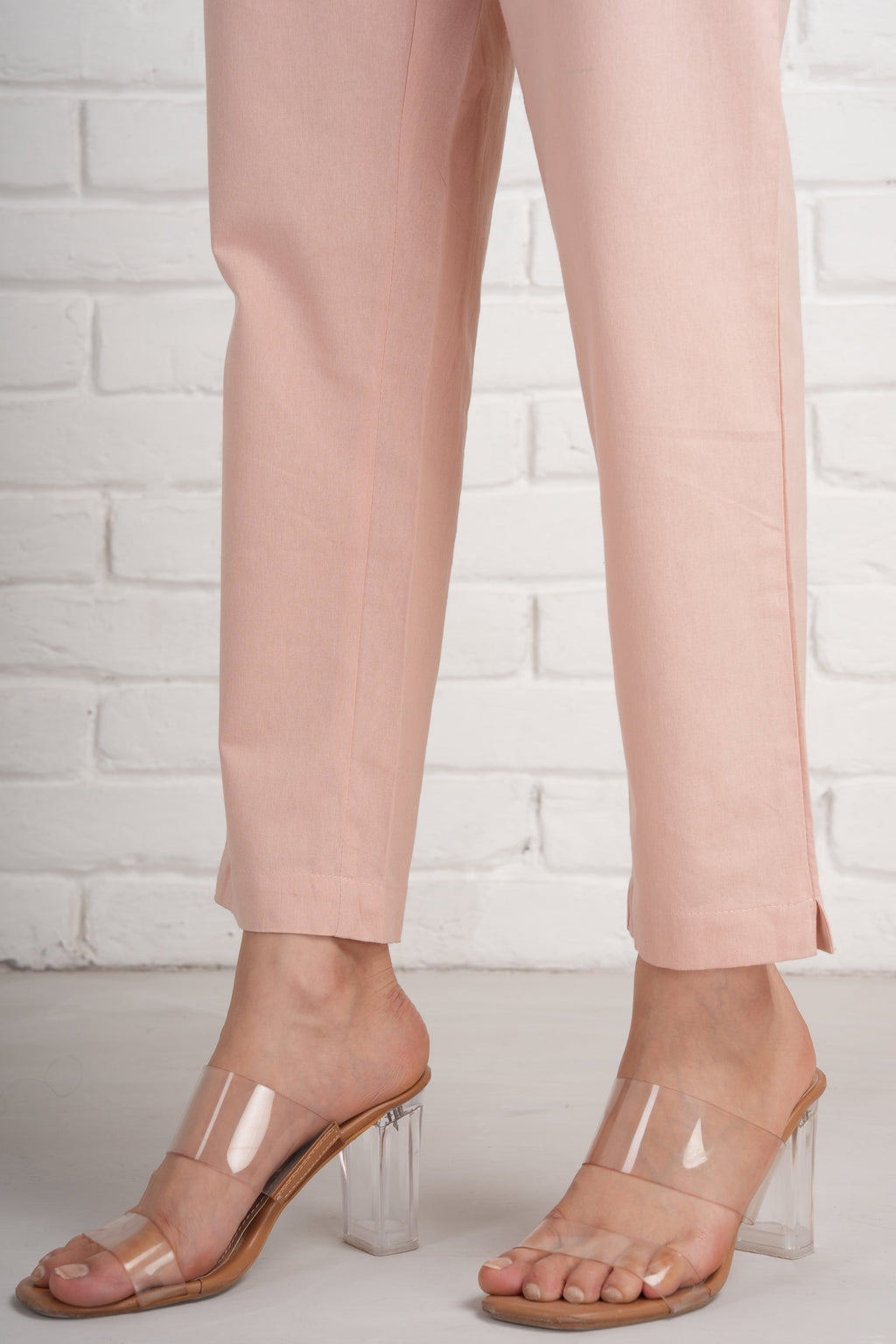 Salmon Pink Cotton Pants