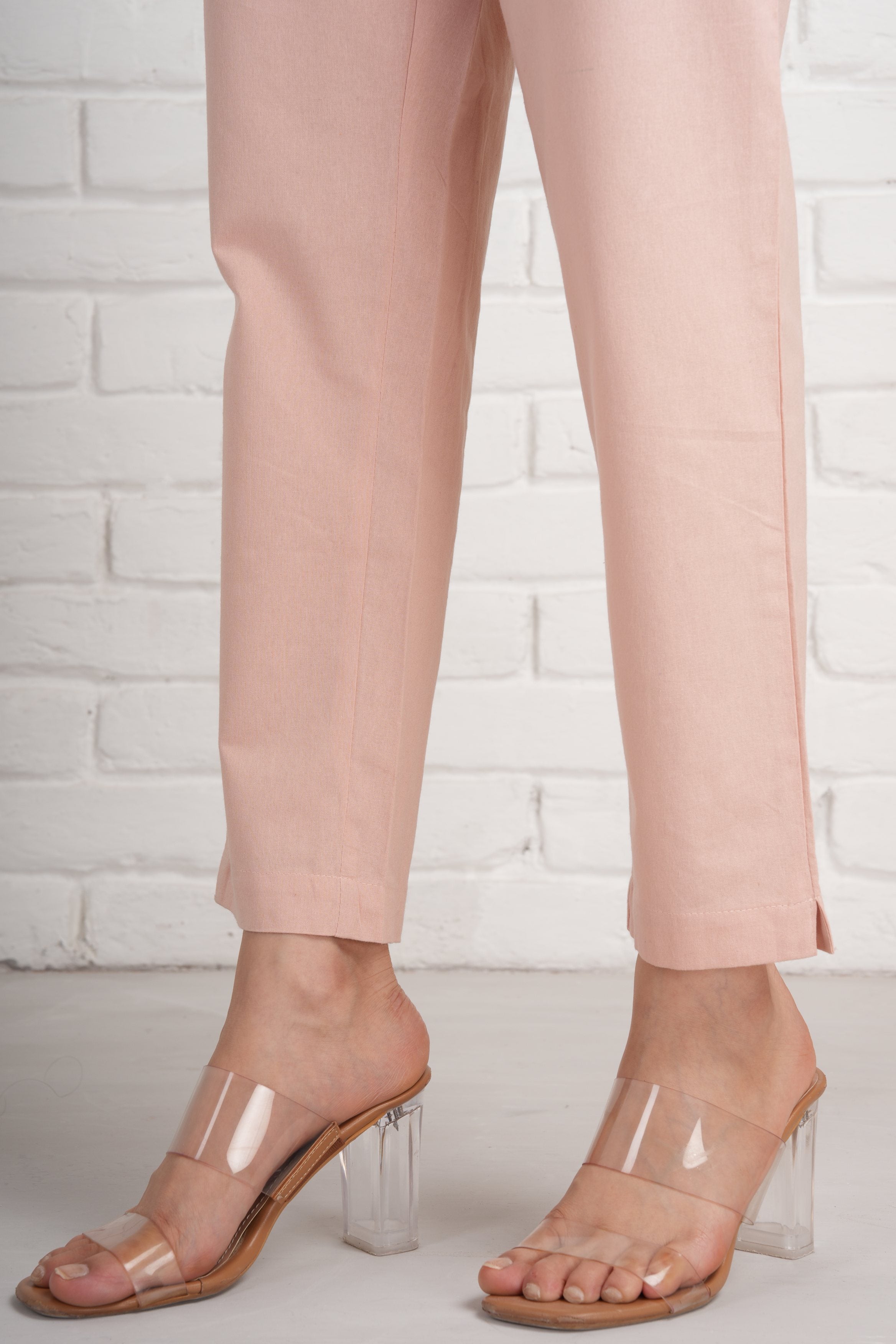 Salmon Pink Cotton Pants
