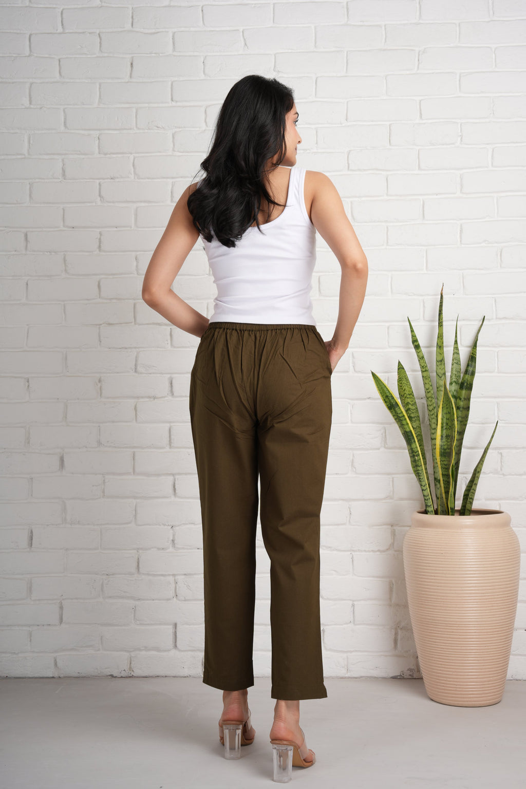Olive Cotton Pants