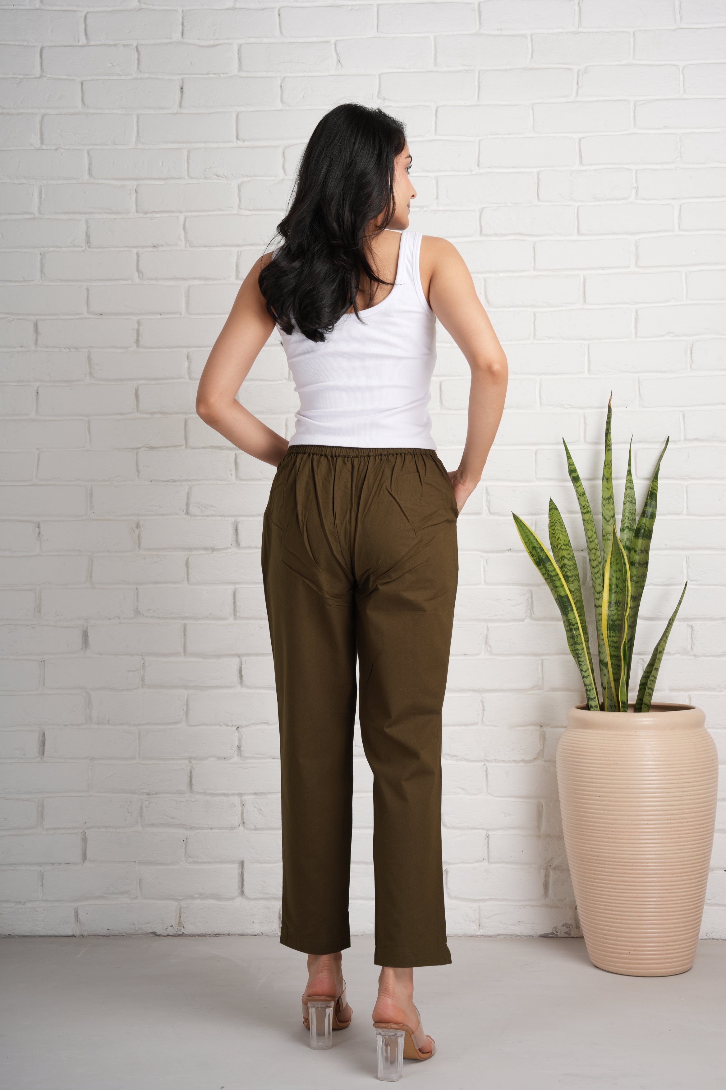 Olive Cotton Pants