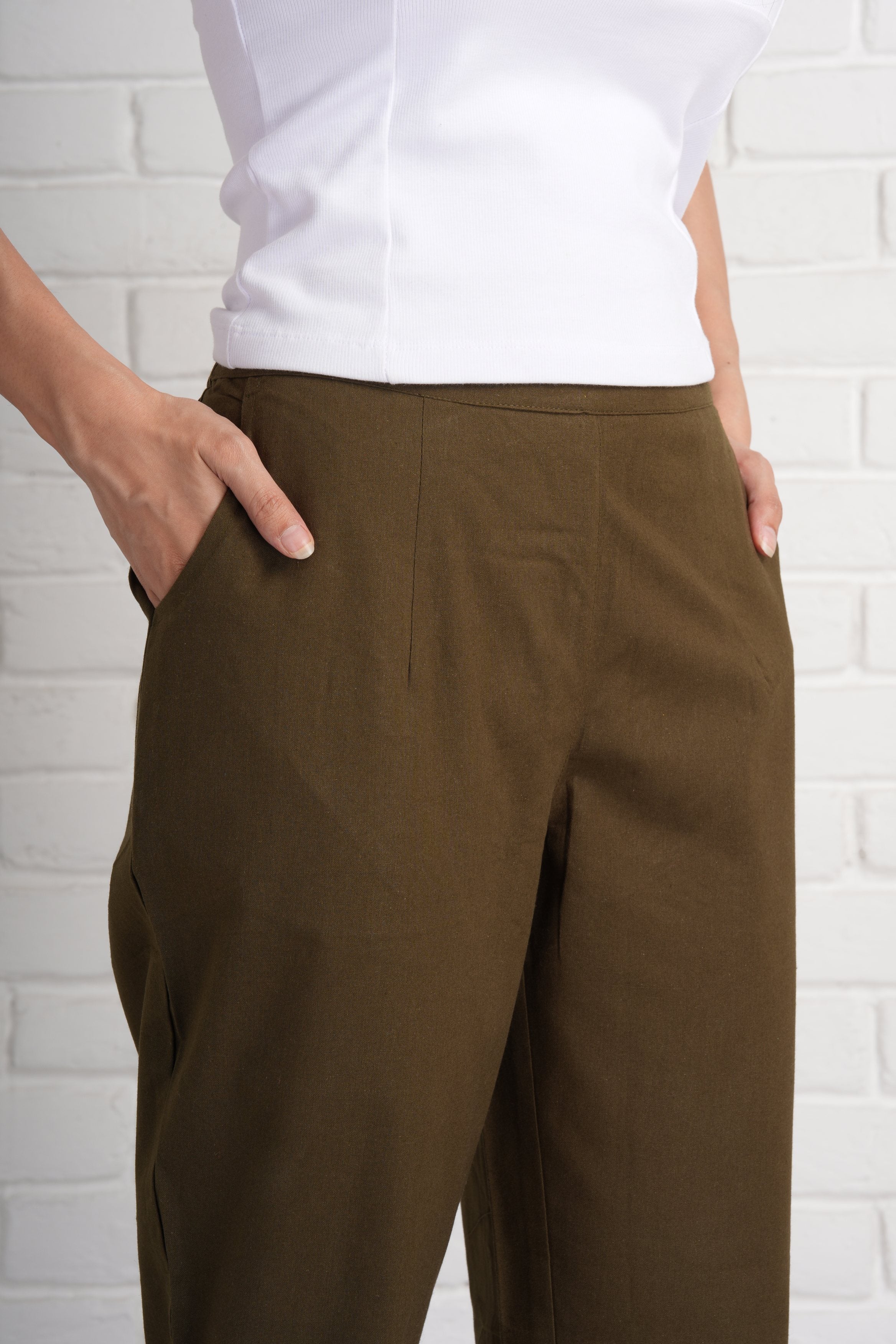 Olive Cotton Pants