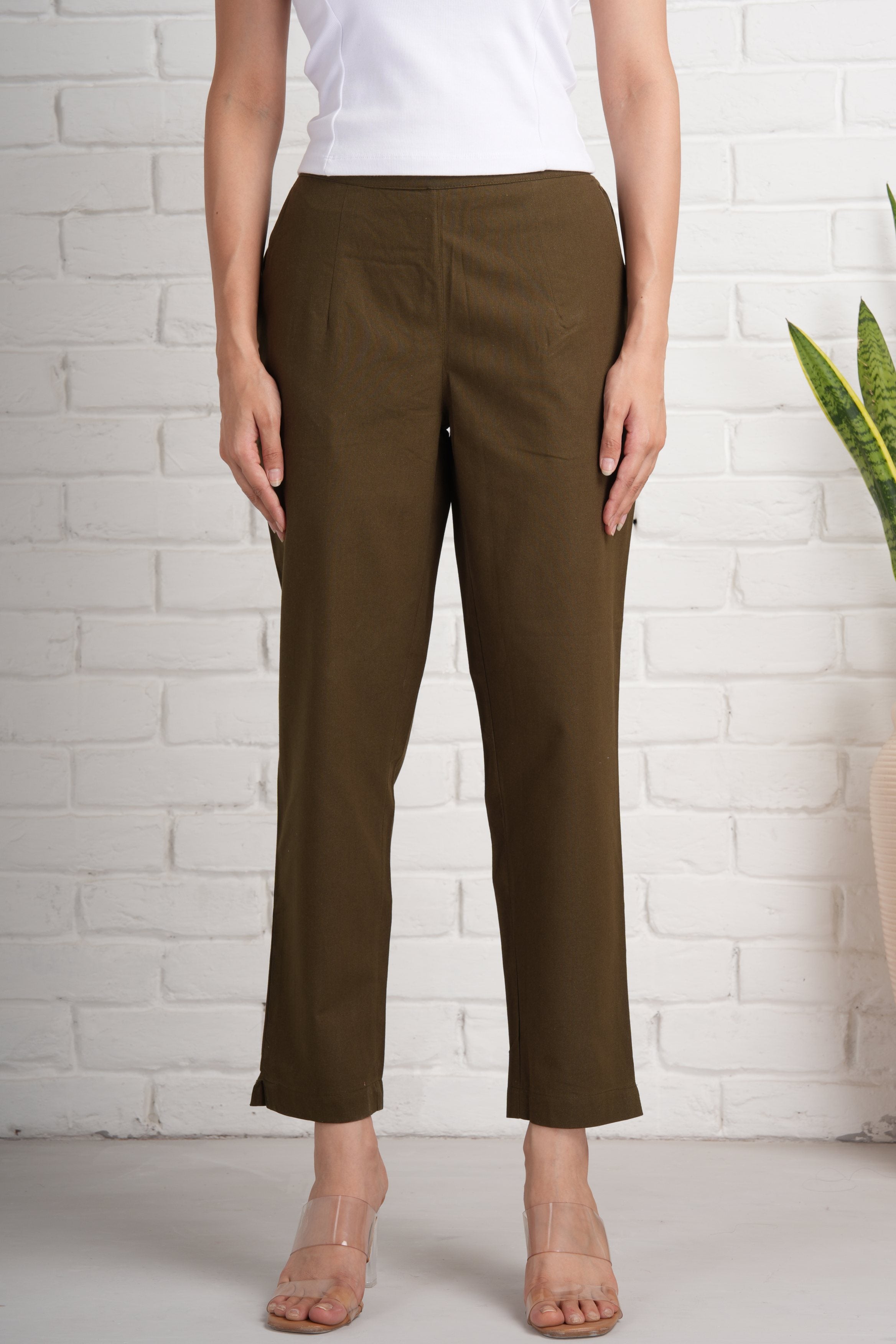 Olive Cotton Pants