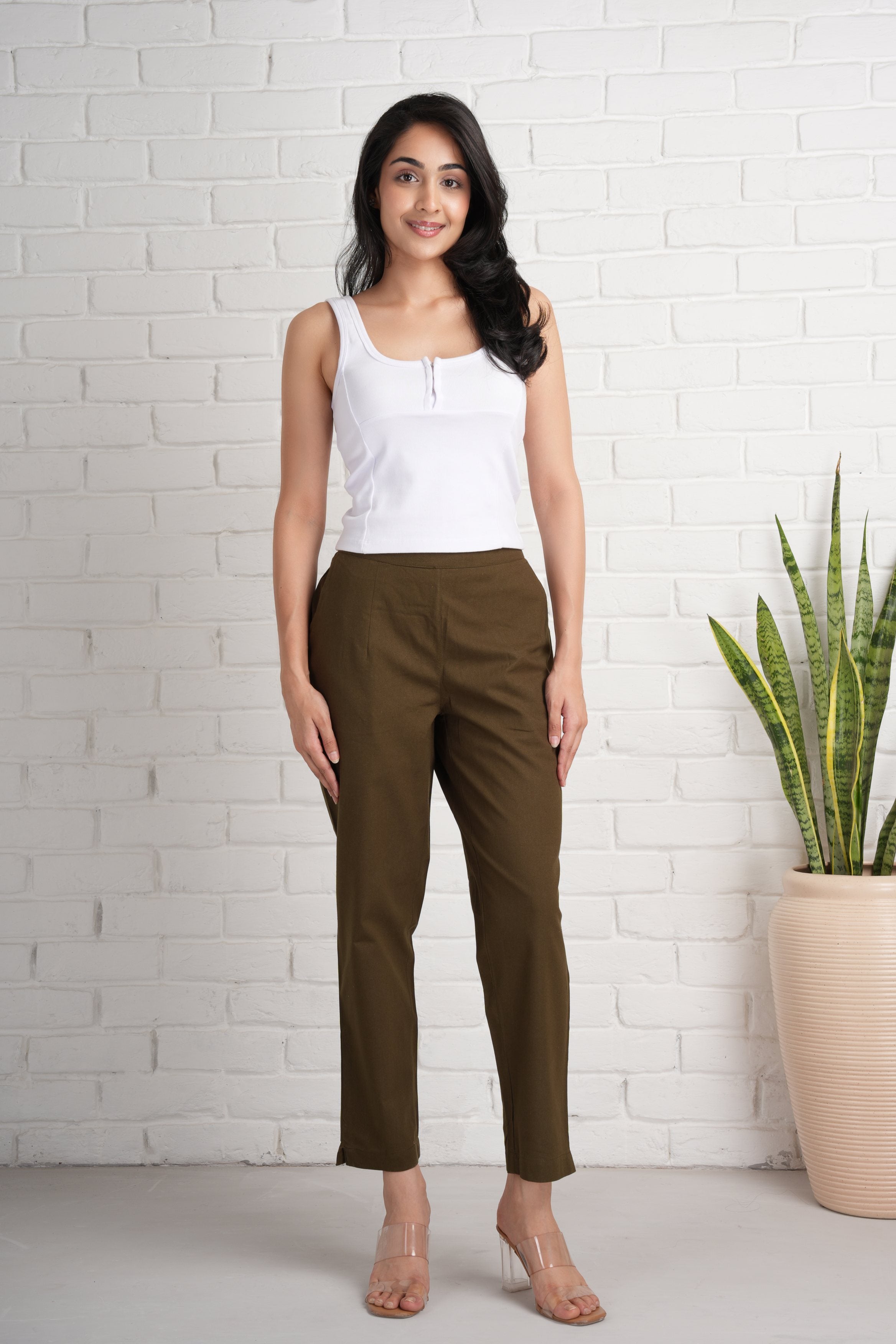 Olive Cotton Pants