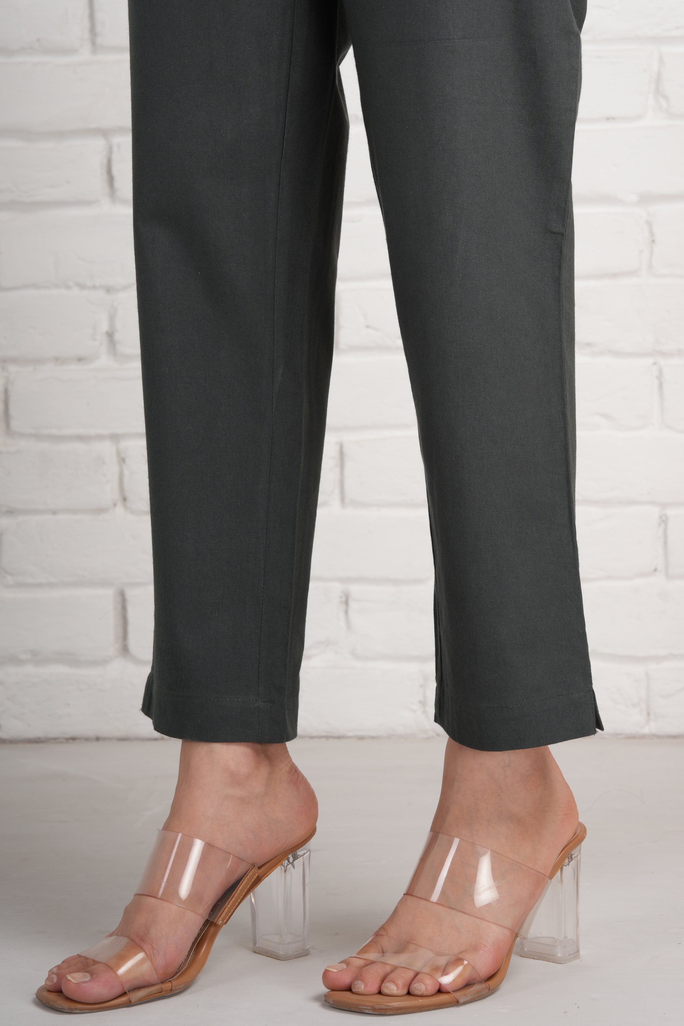 Cement Grey Cotton Pants