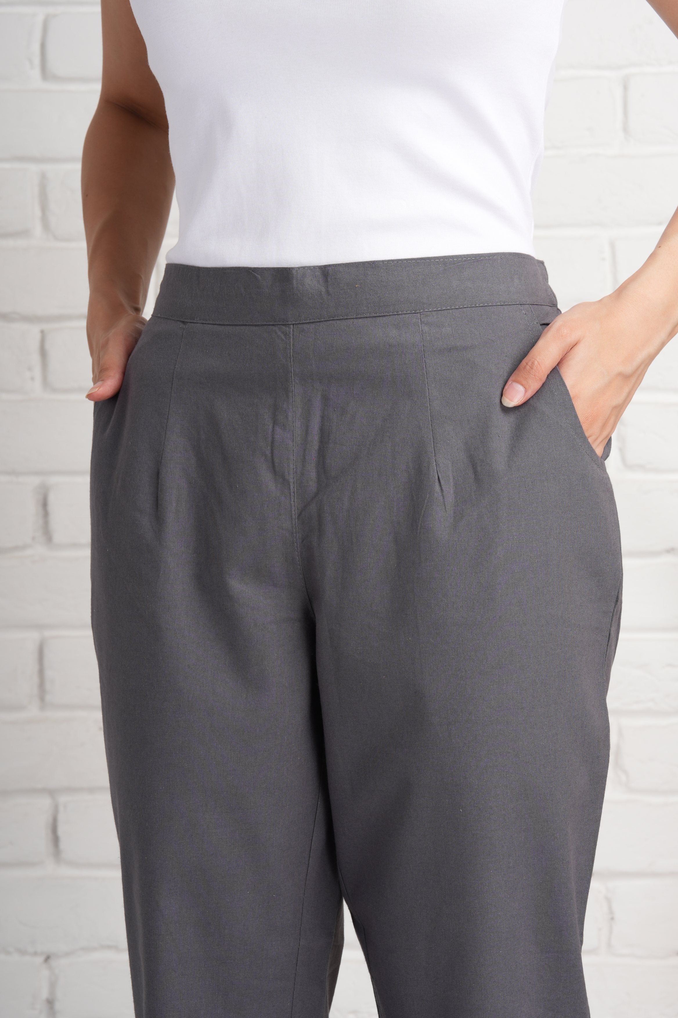 Grey Cotton Pants