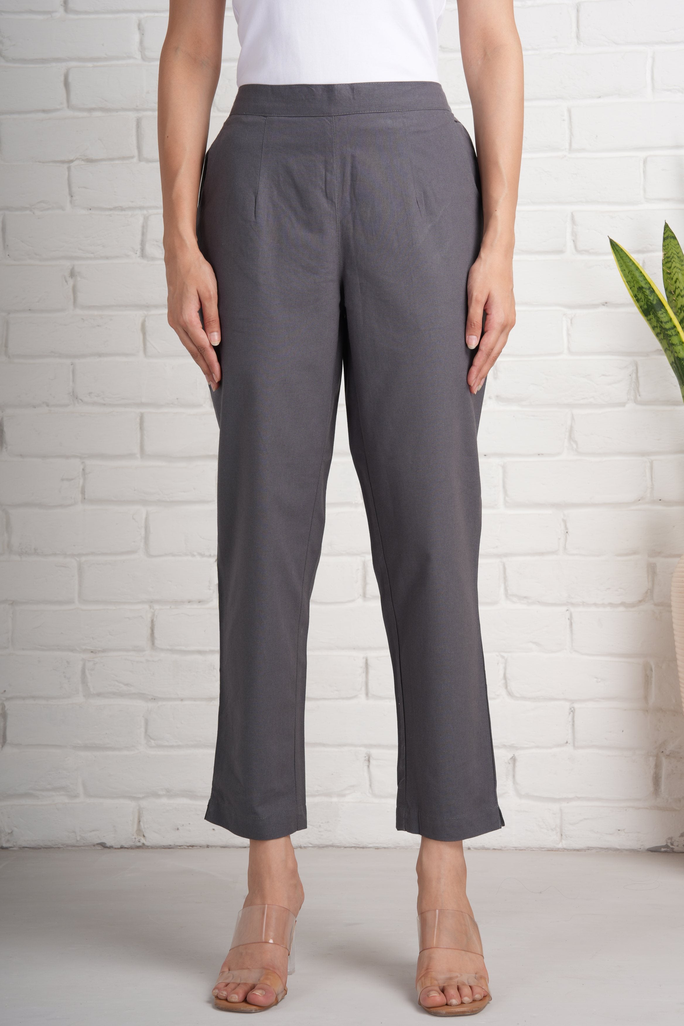 Grey Cotton Pants