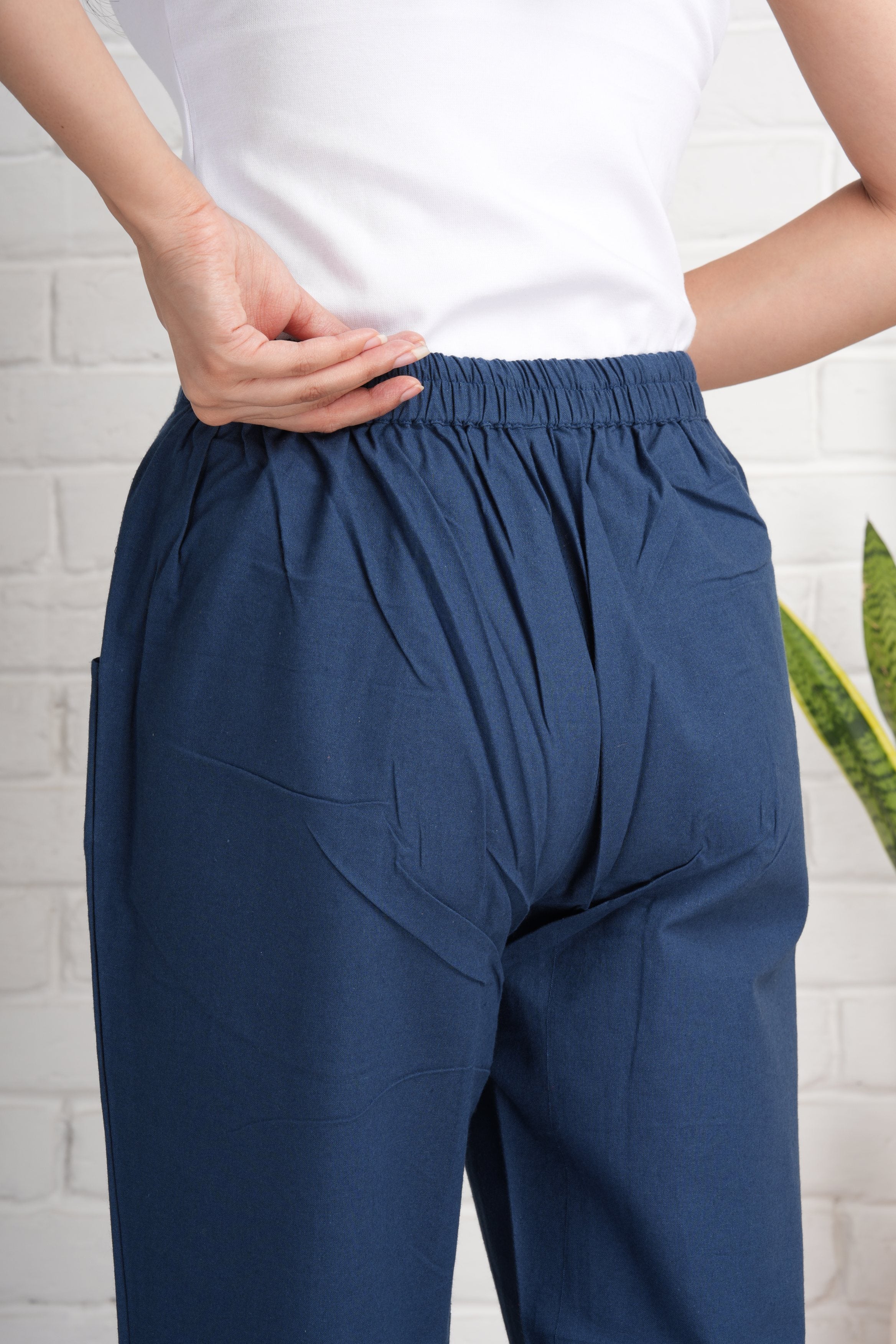 Navy Blue Cotton Pants