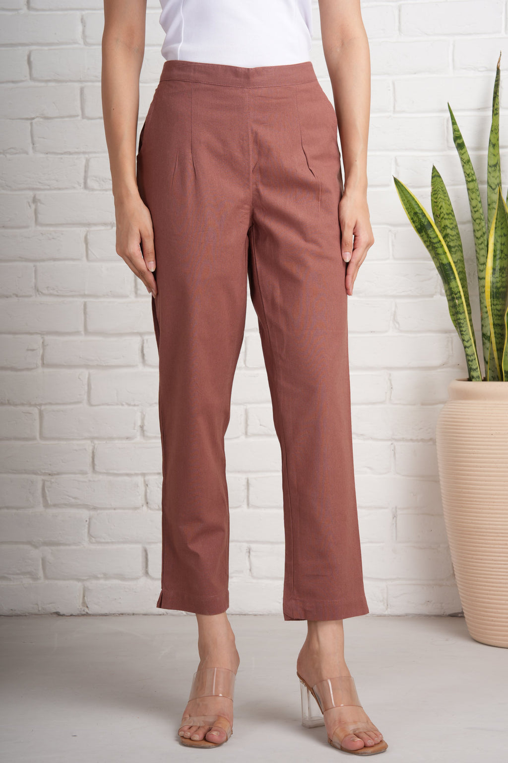 Rose Taupe Cotton Pants