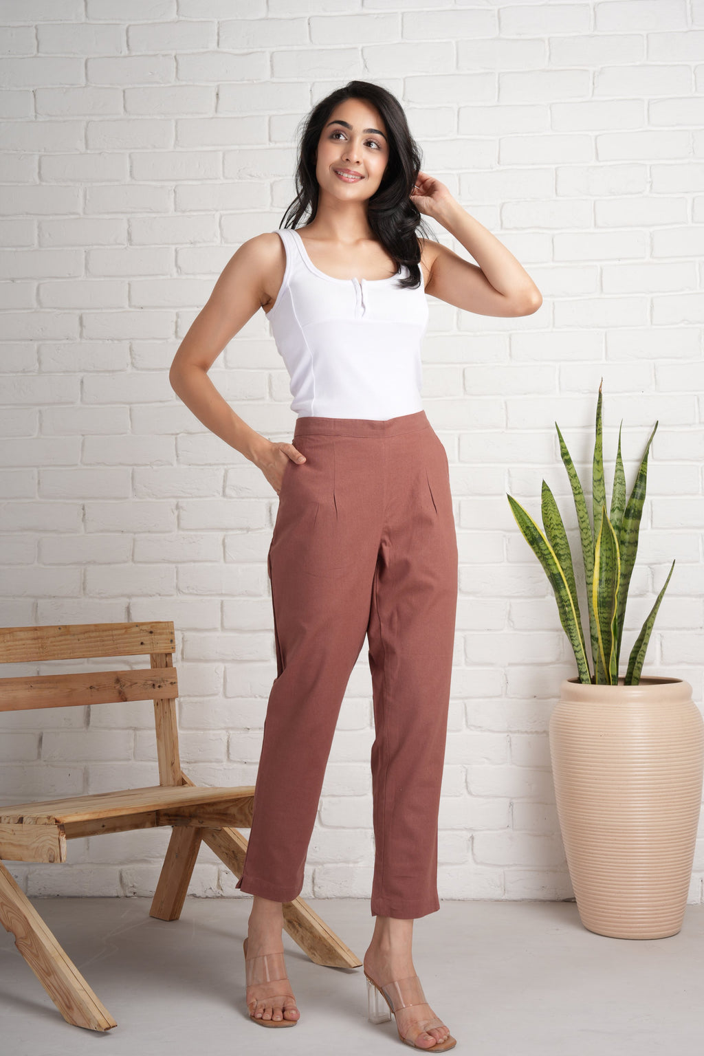 Rose Taupe Cotton Pants