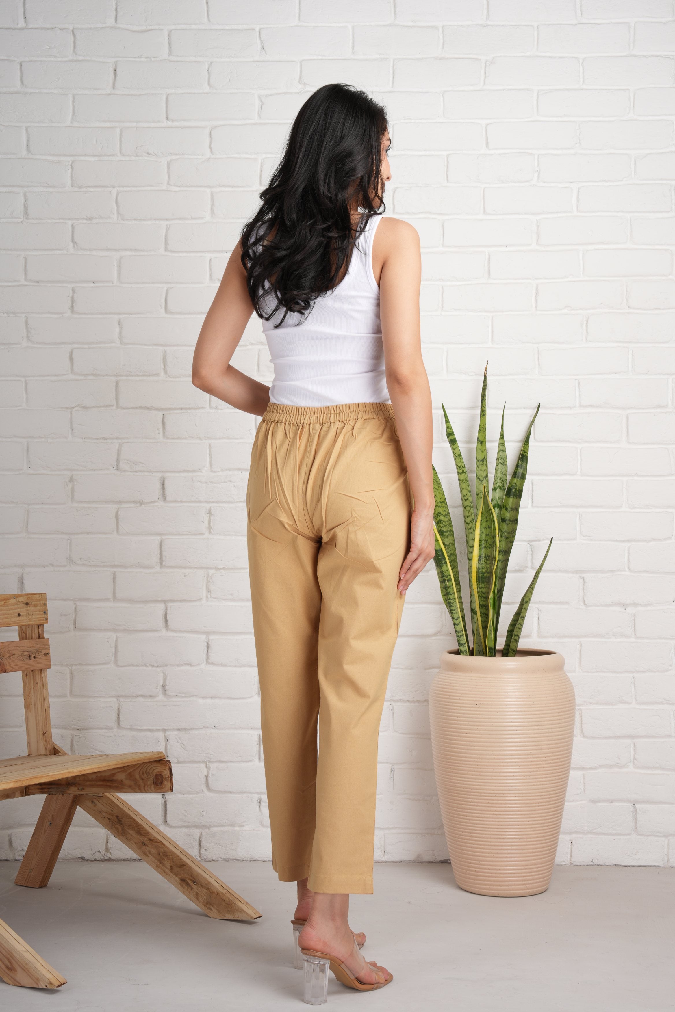 Coffee Brown Cotton Pants