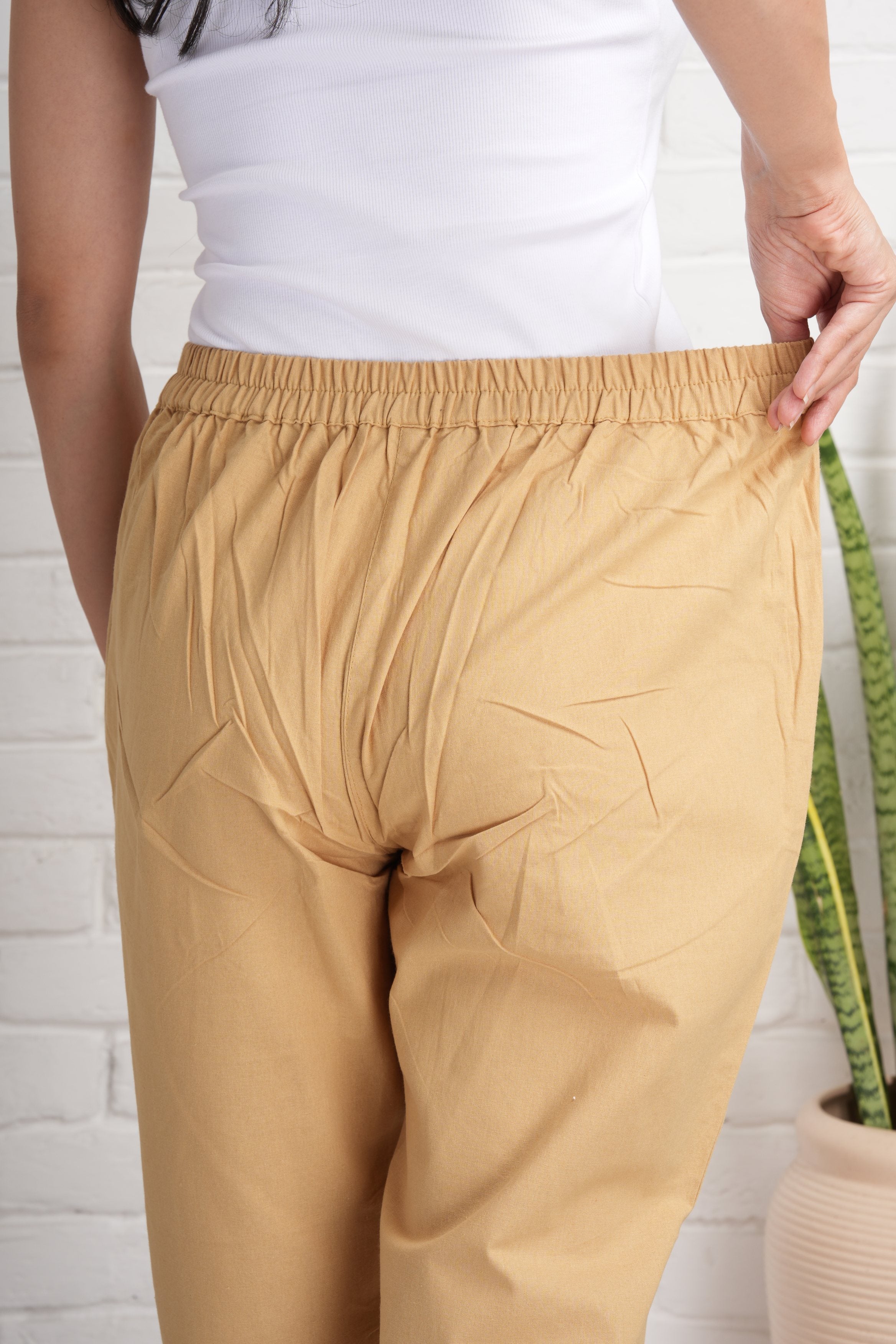 Coffee Brown Cotton Pants