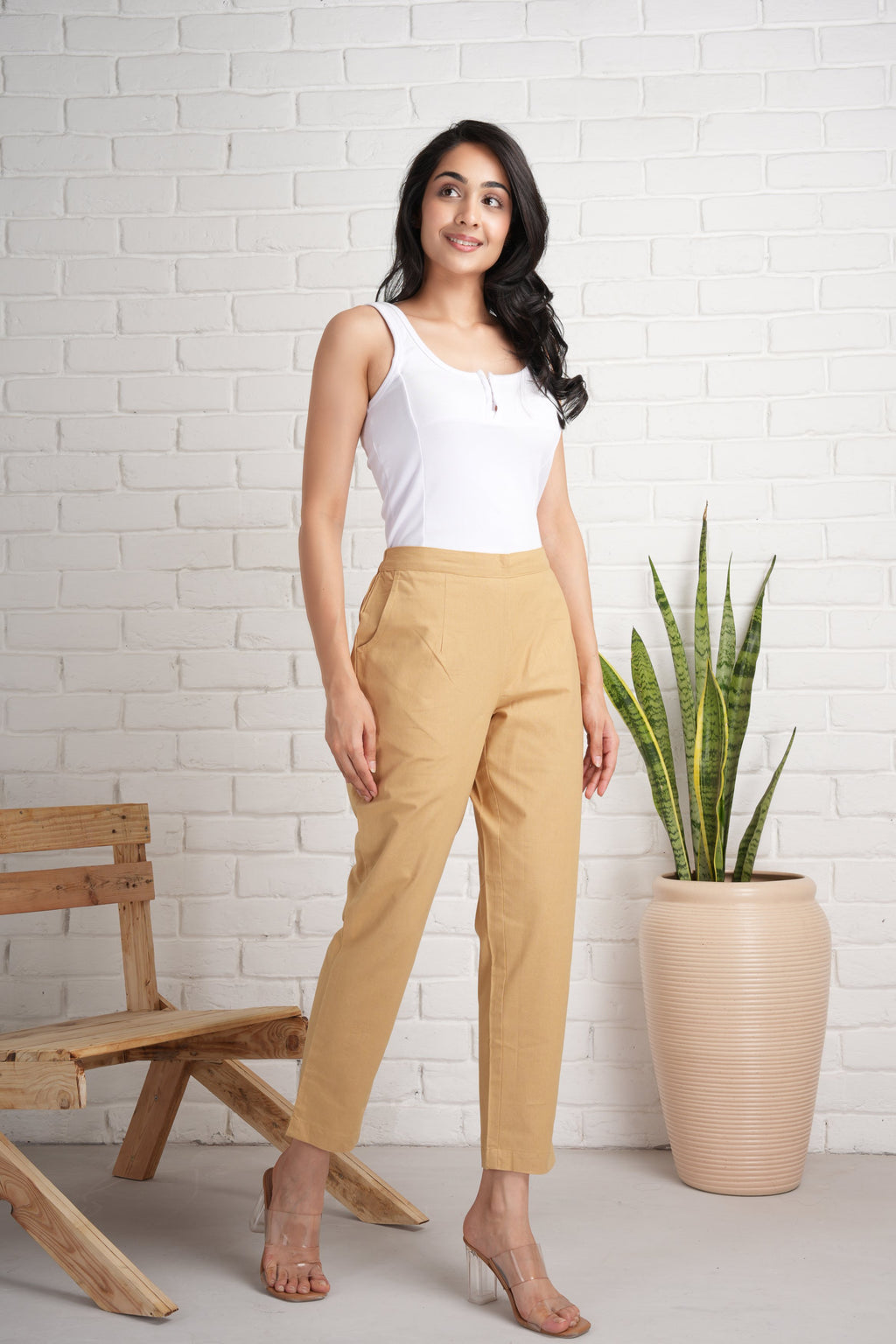 Coffee Brown Cotton Pants