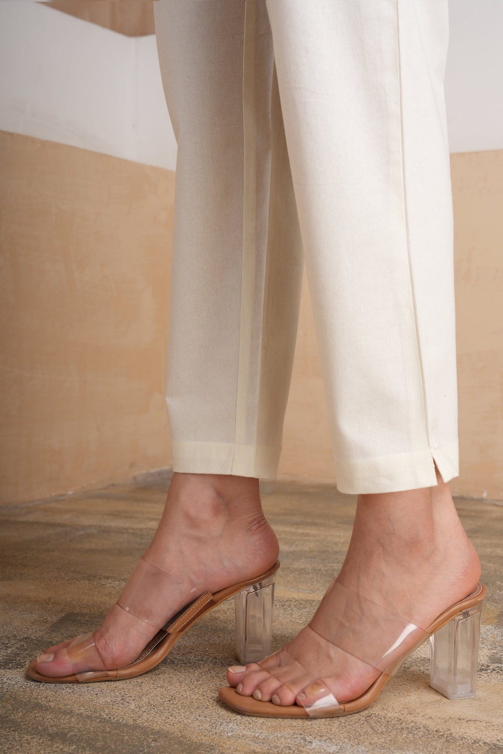 Off White Cotton Pants