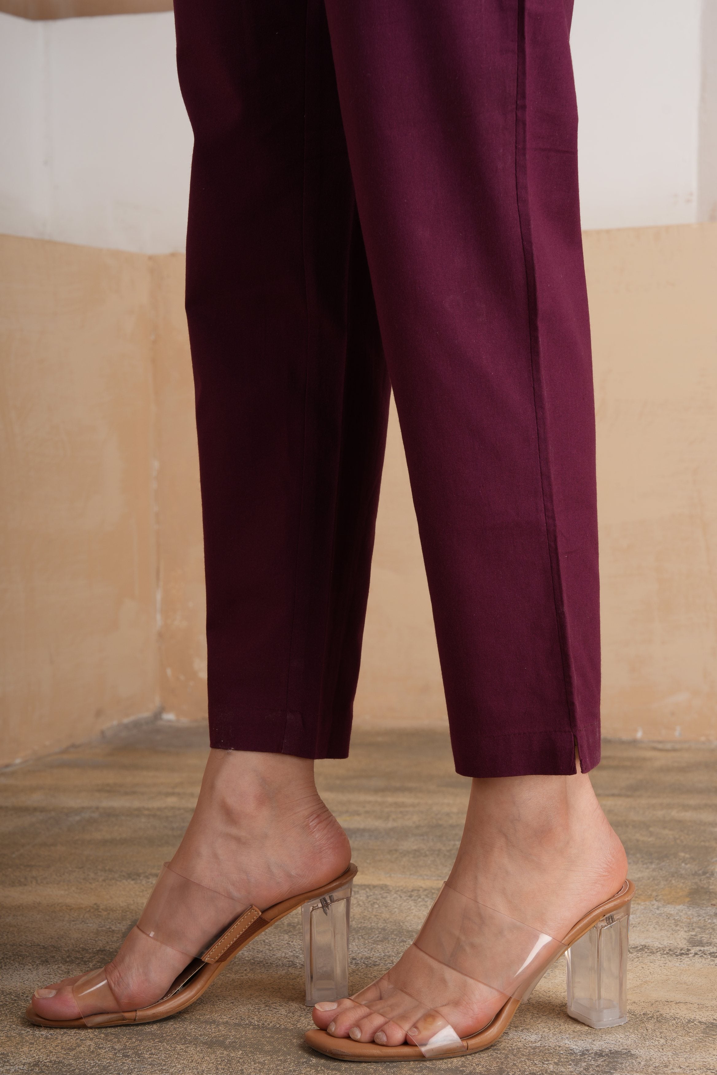 Wine Cotton Pants