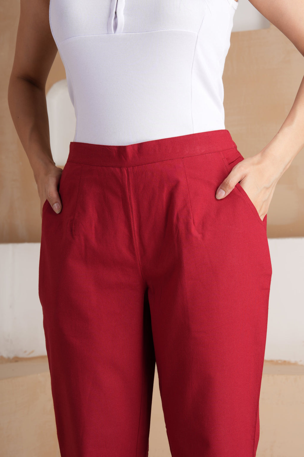Maroon Cotton Pants
