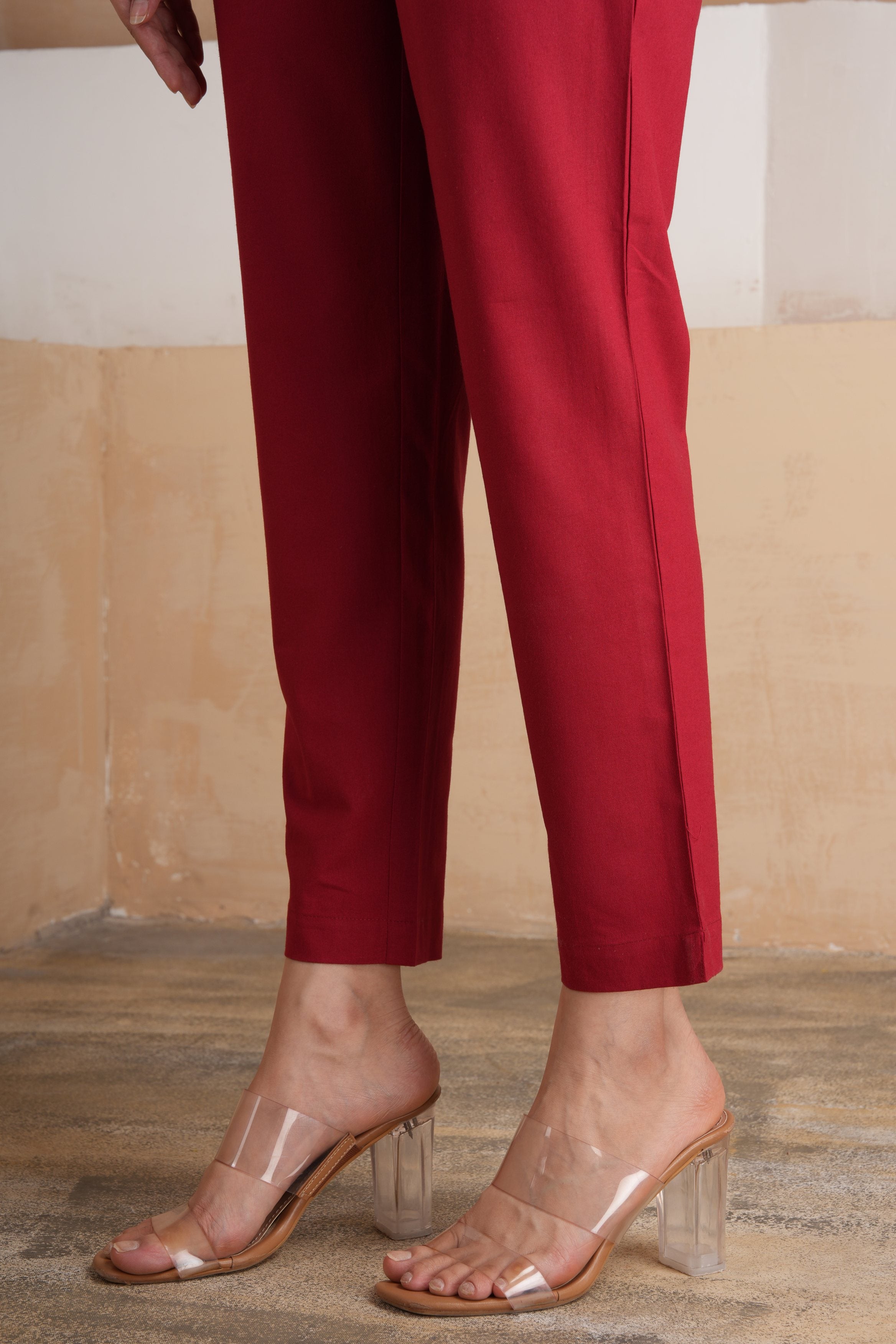 Maroon Cotton Pants