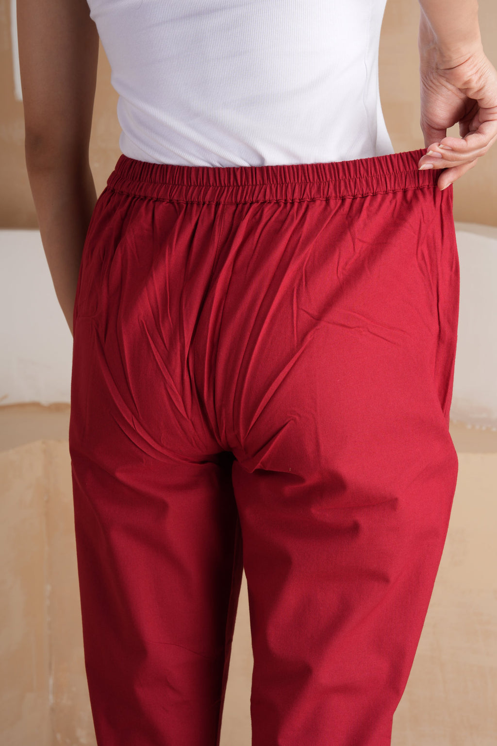 Maroon Cotton Pants