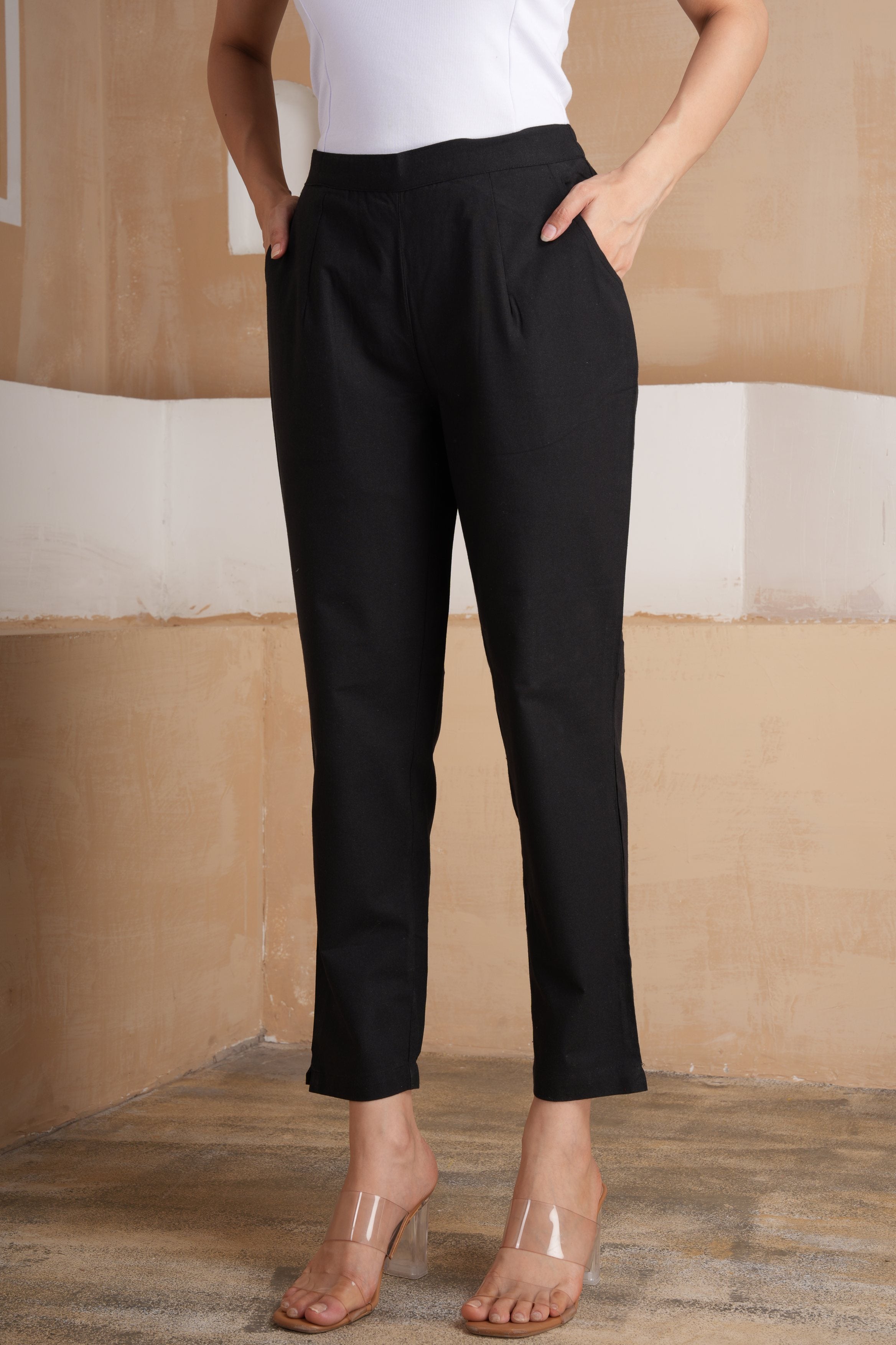 Black Cotton Pants