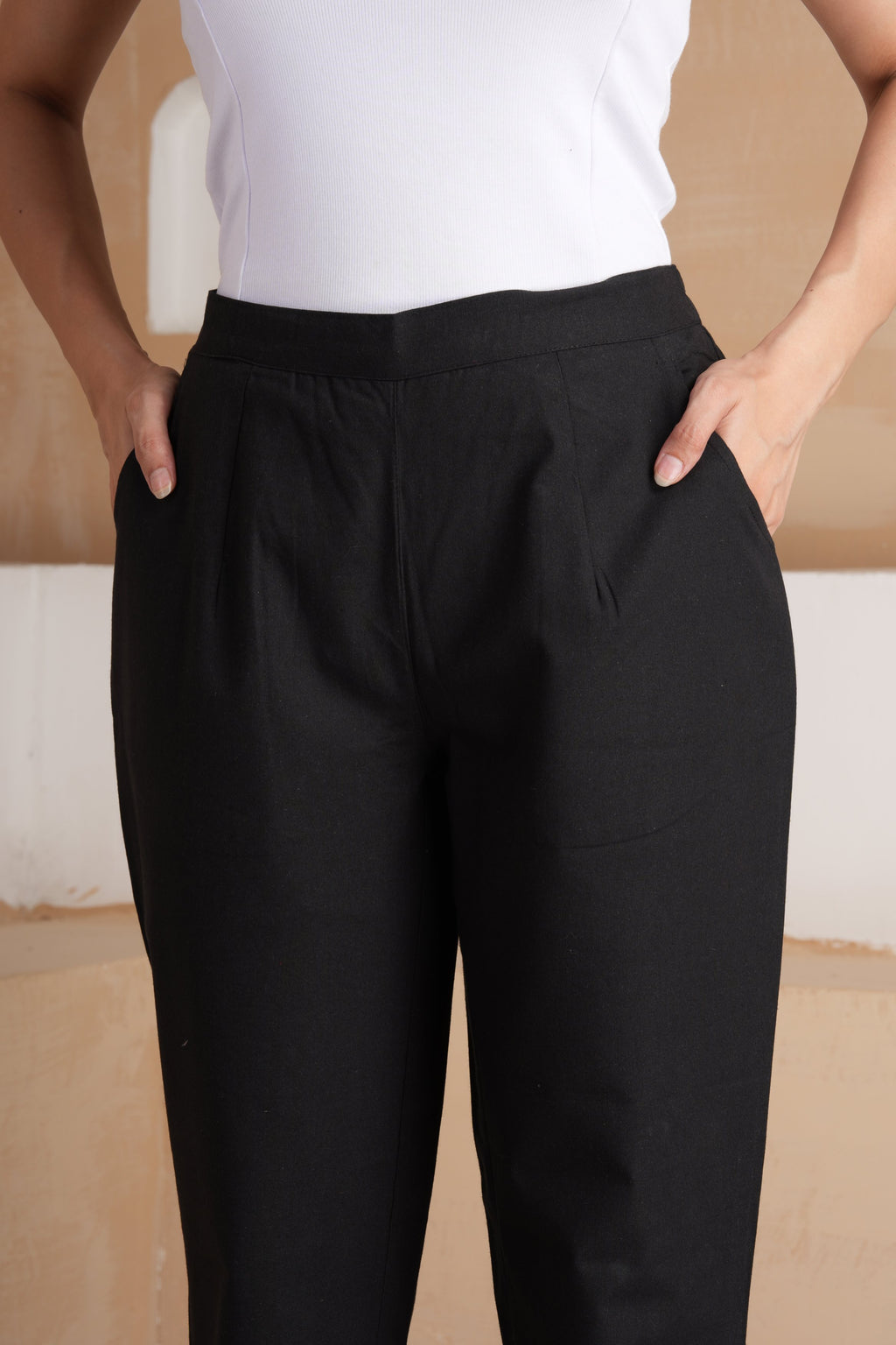 Black Cotton Pants