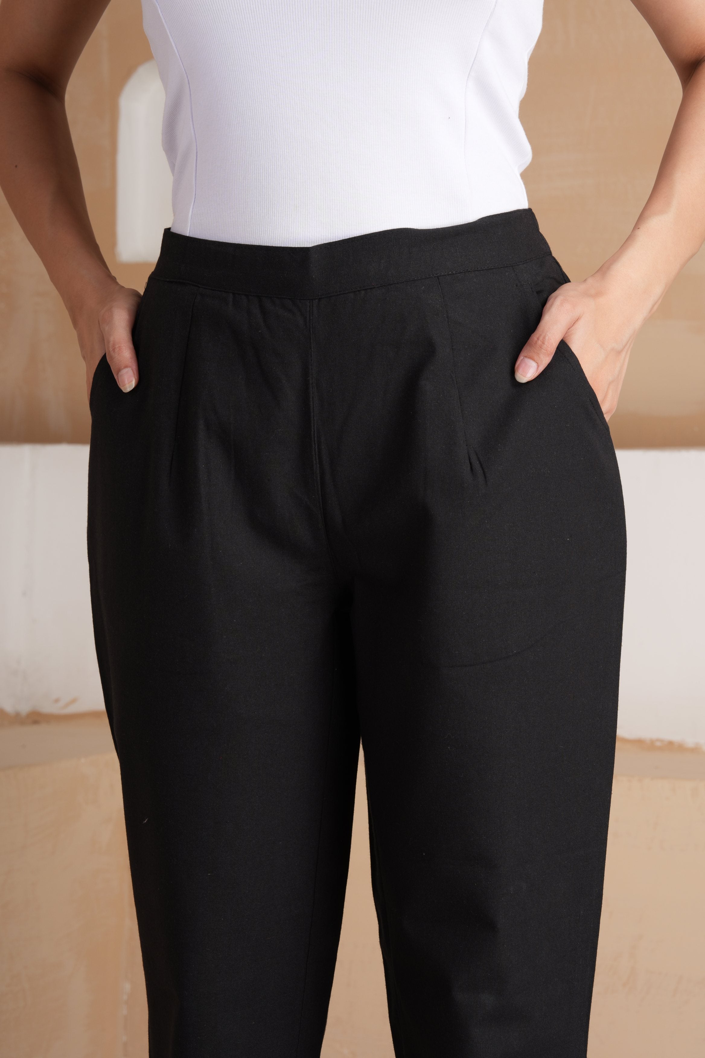 Black Cotton Pants