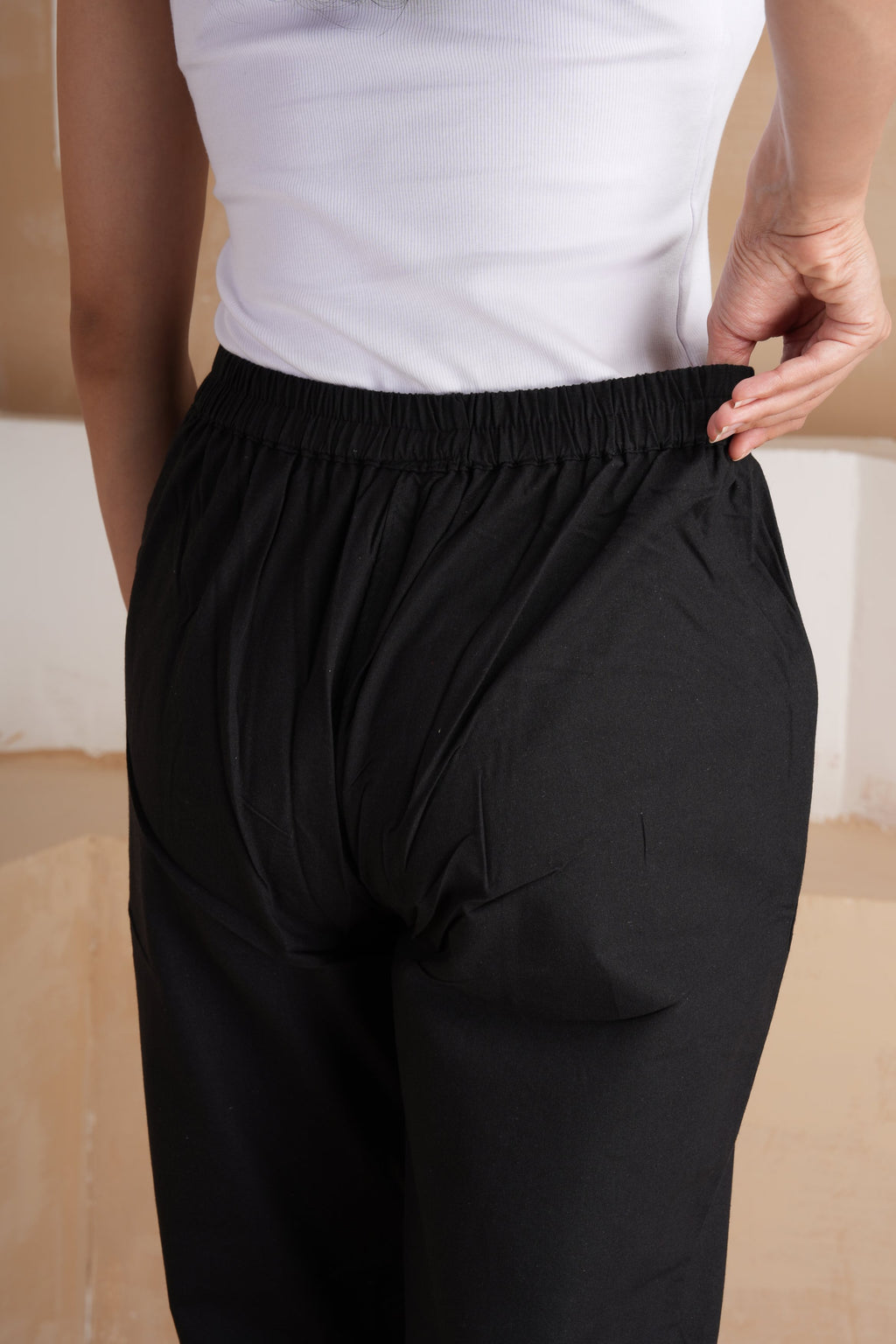 Black Cotton Pants