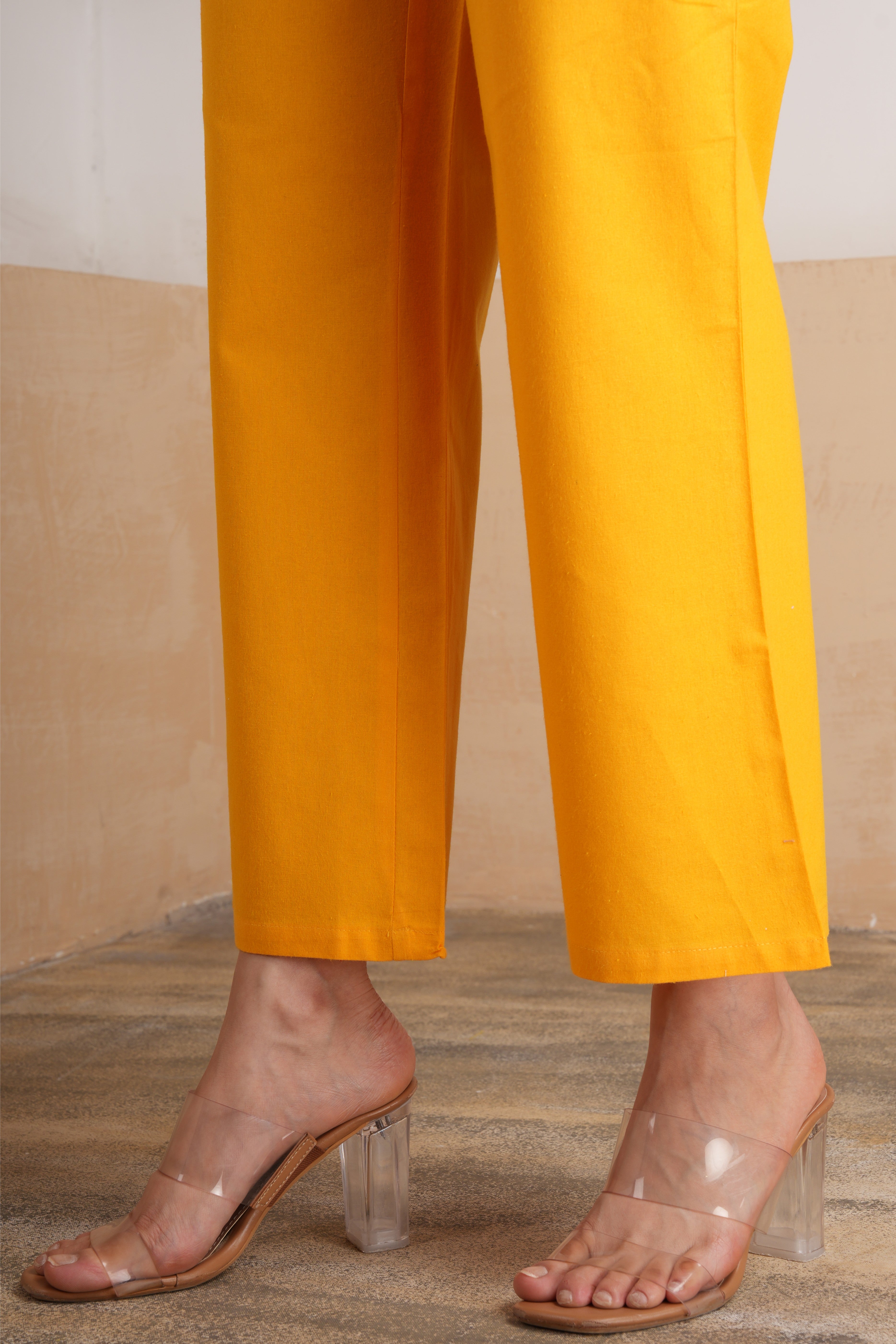 Mango Glow Wide Leg Cotton Pants