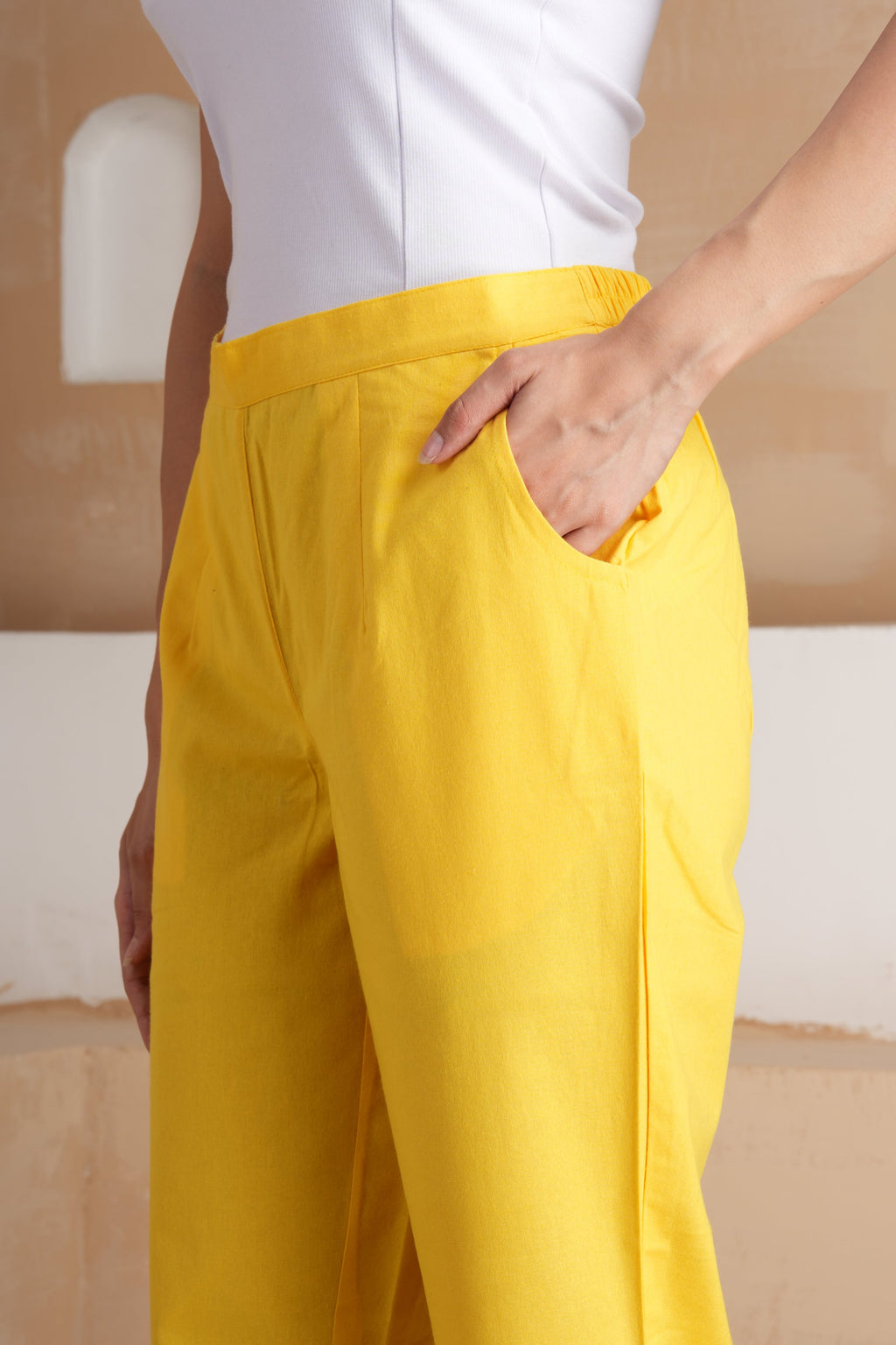 Yellow Cotton Pants