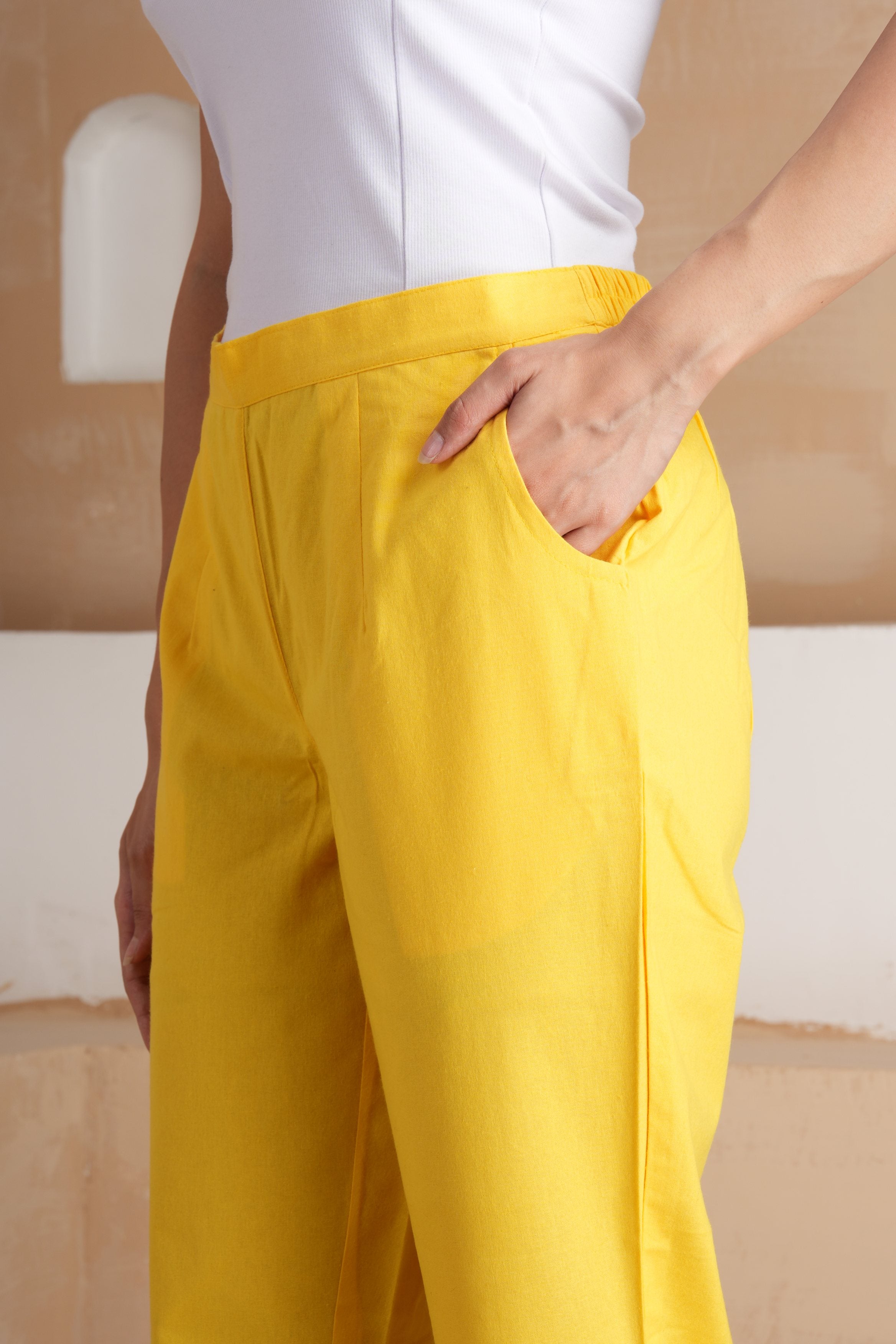 Yellow Cotton Pants