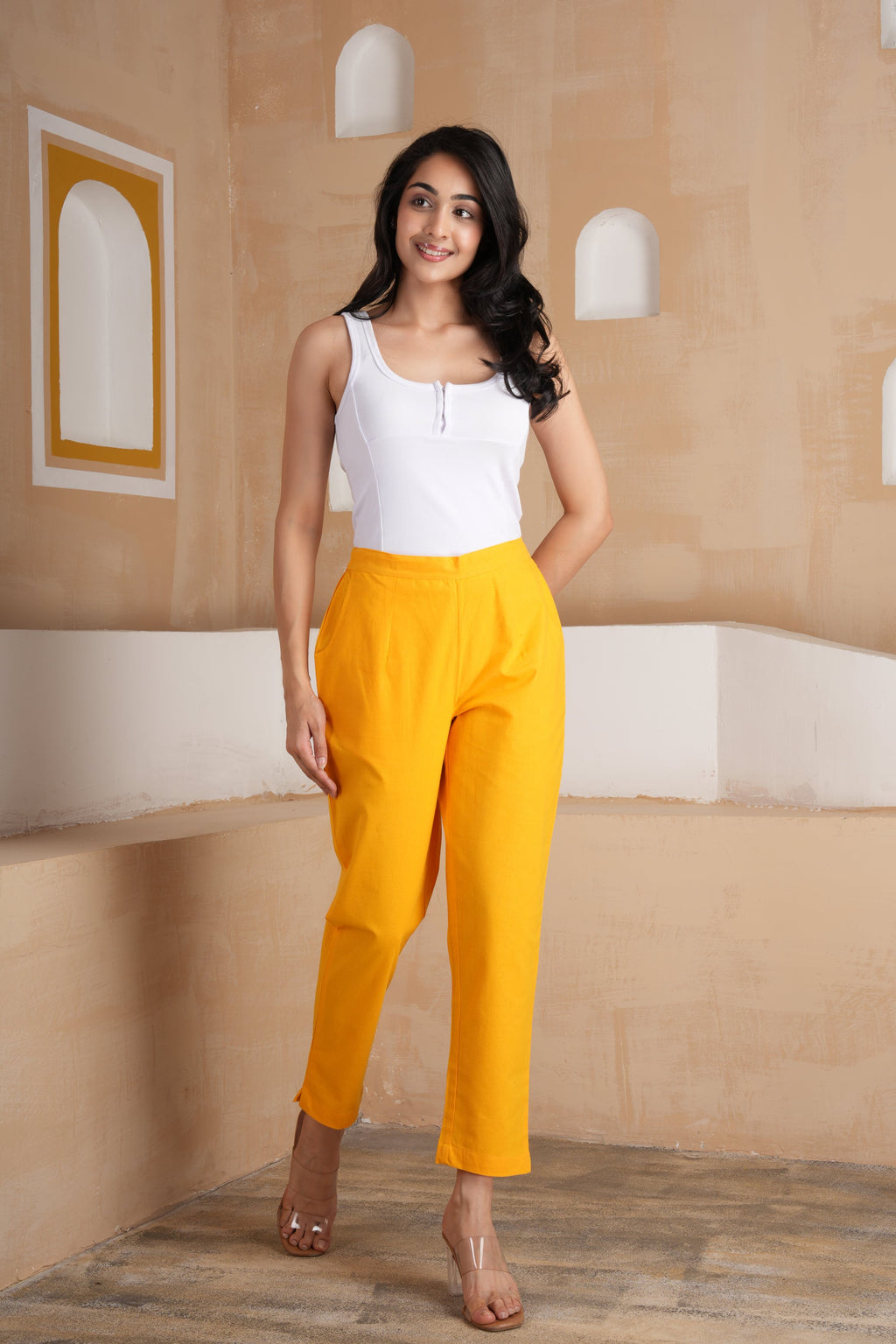 Mango Glow Cotton Pants