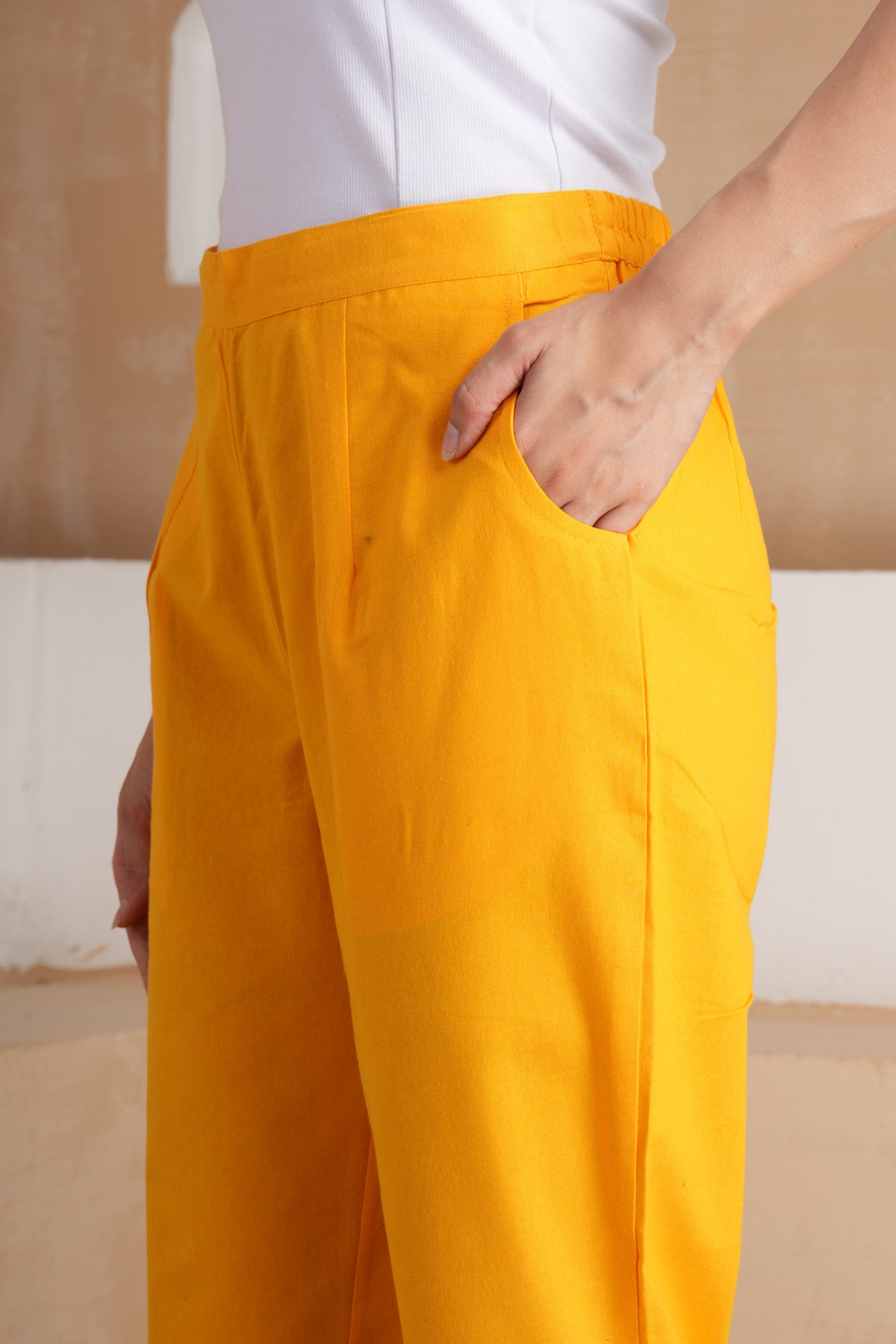 Mango Glow Cotton Pants
