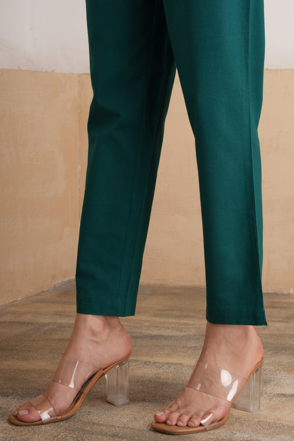 Bottle Green Cotton Pants
