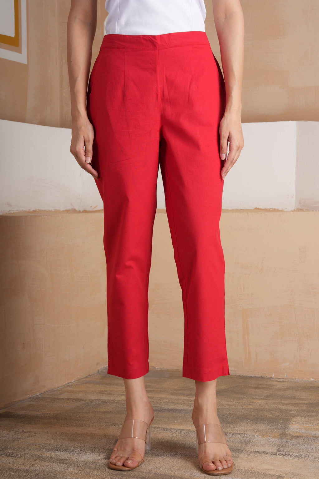 Red Cotton Pants