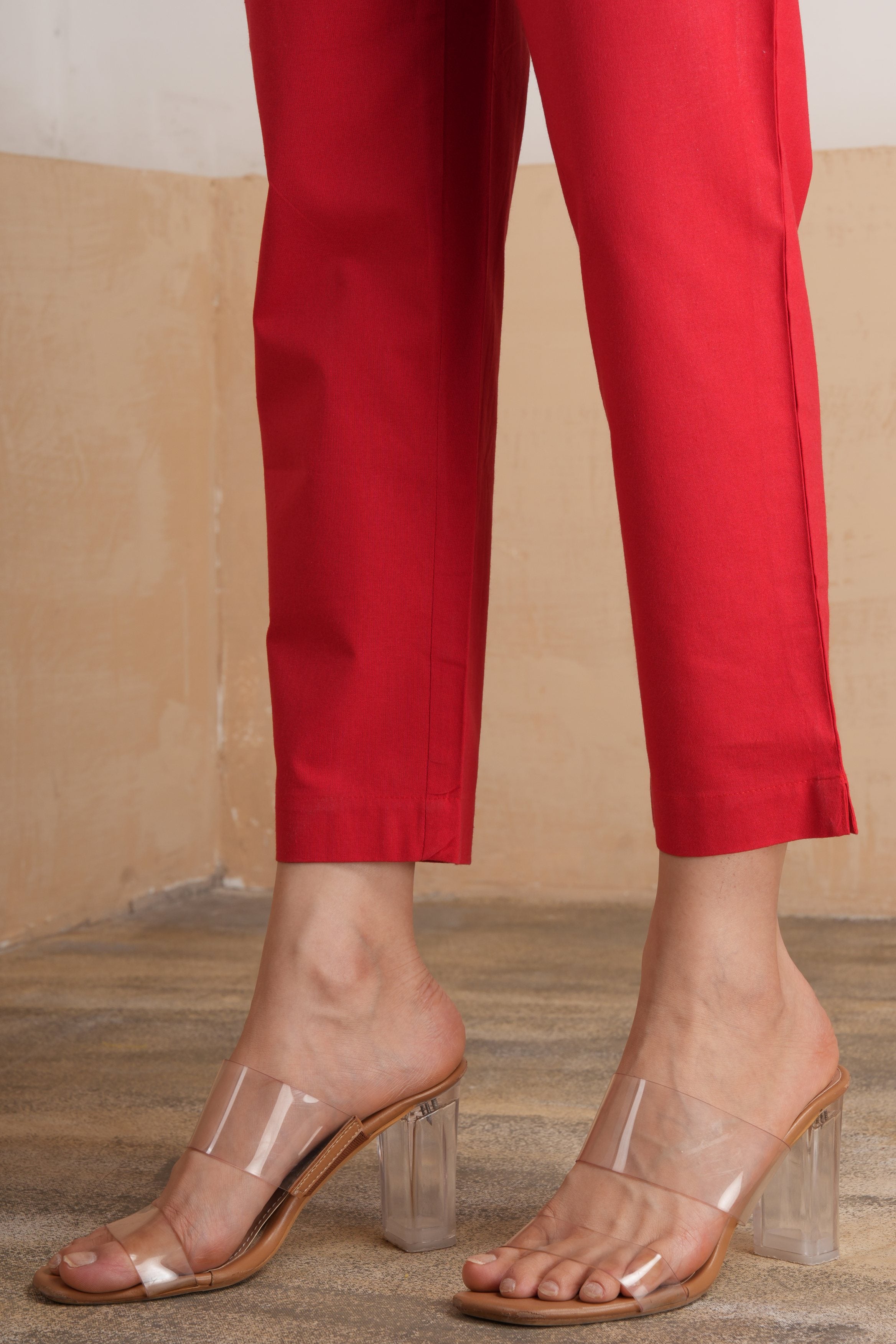 Red Cotton Pants