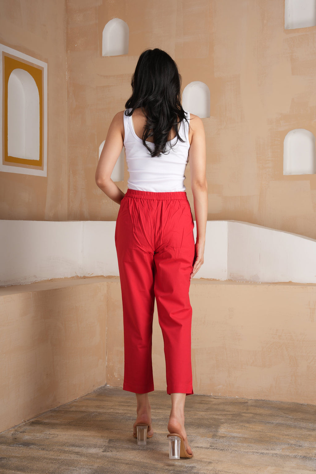 Red Cotton Pants