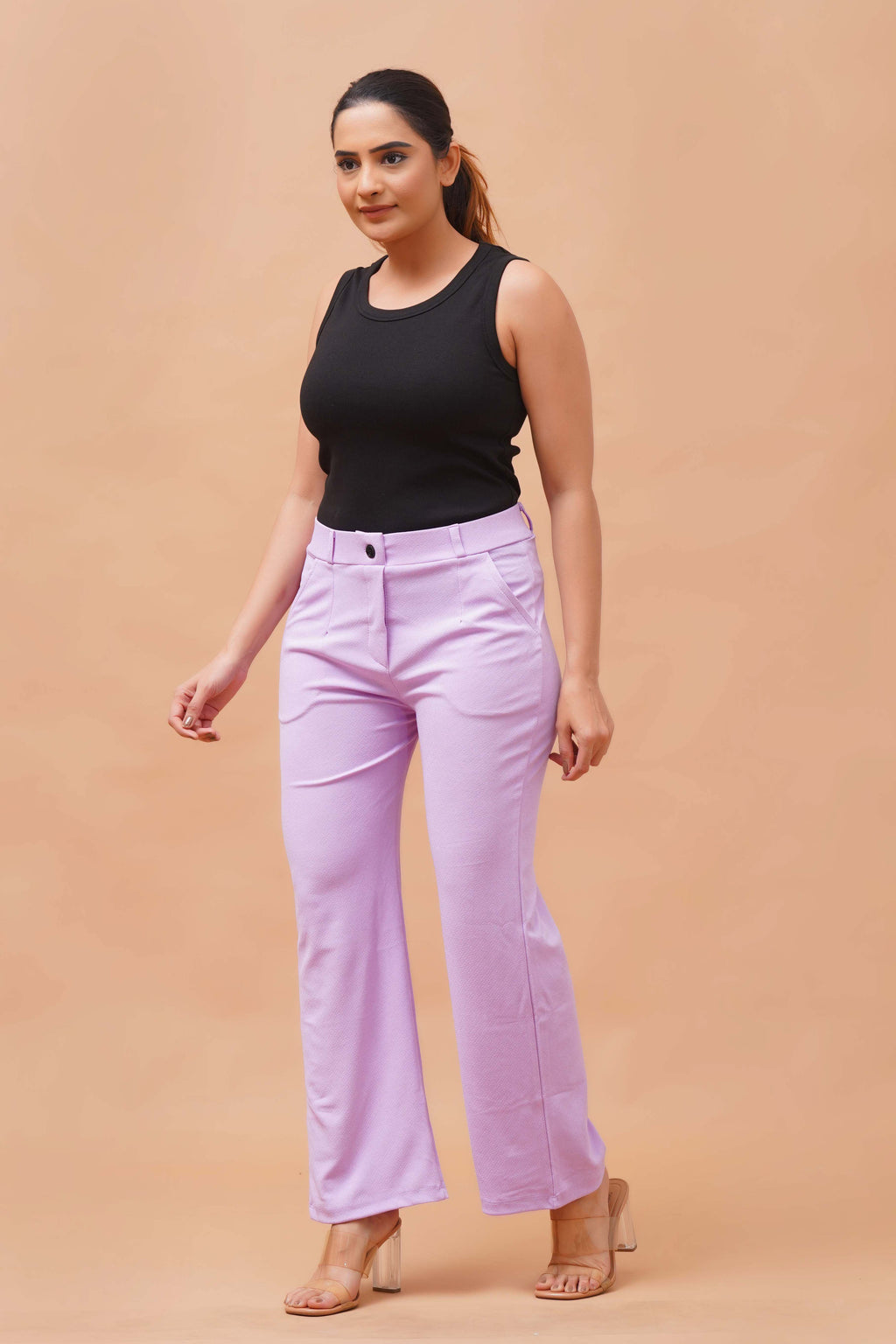 Harrozz Stretchable Valentino Pants Lavender