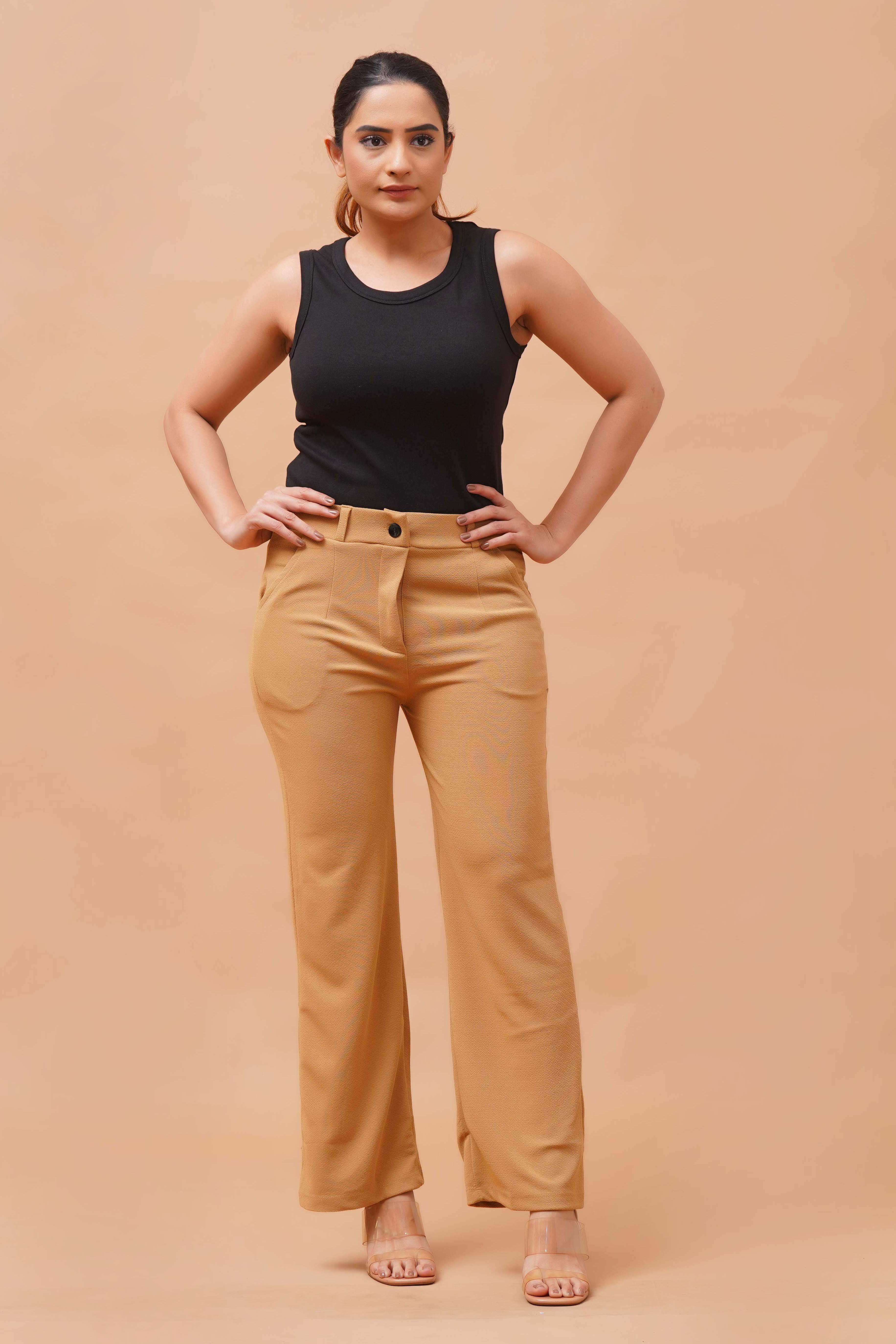 Harrozz Stretchable Valentino Pants Chiku