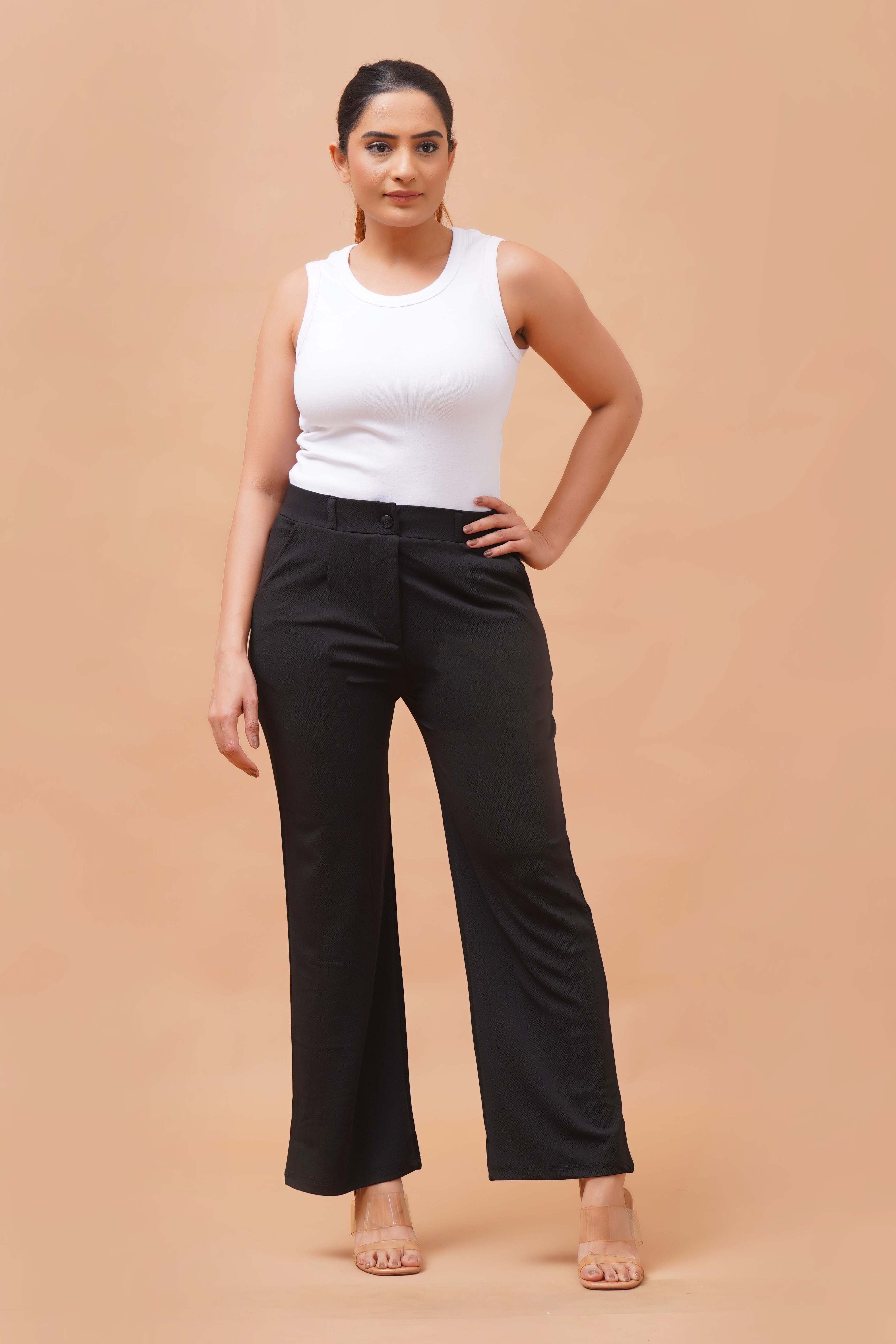 Harrozz Stretchable Valentino Pants Black