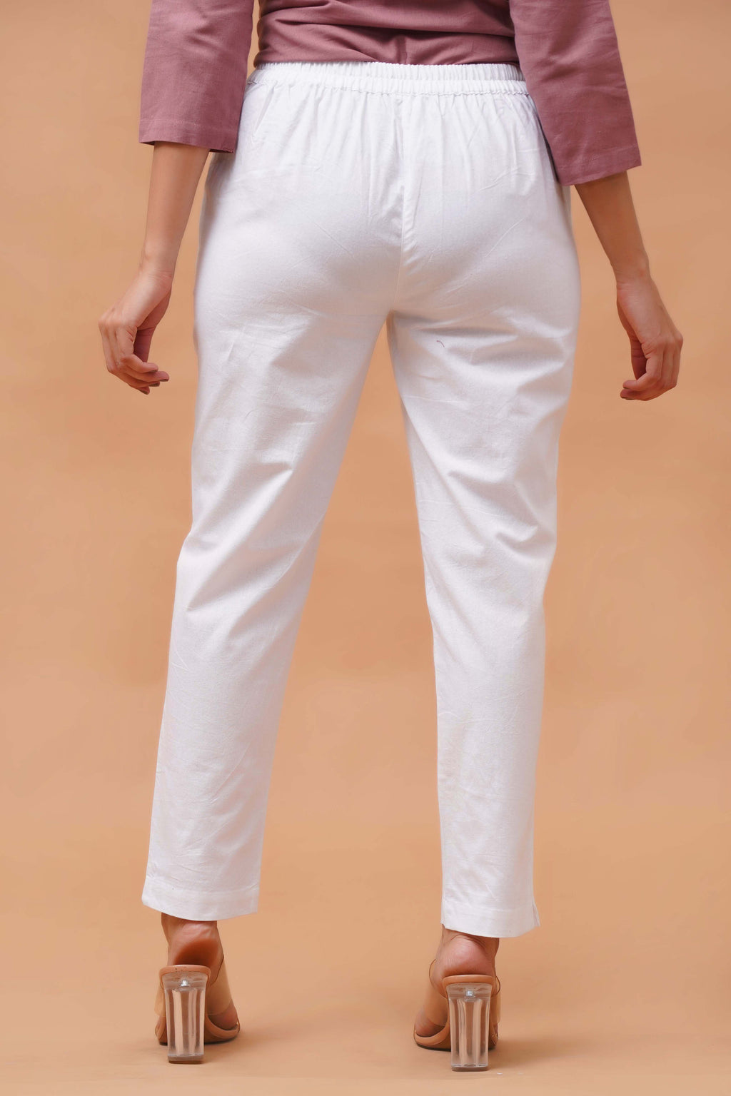 Harrozz Cotton Pants White