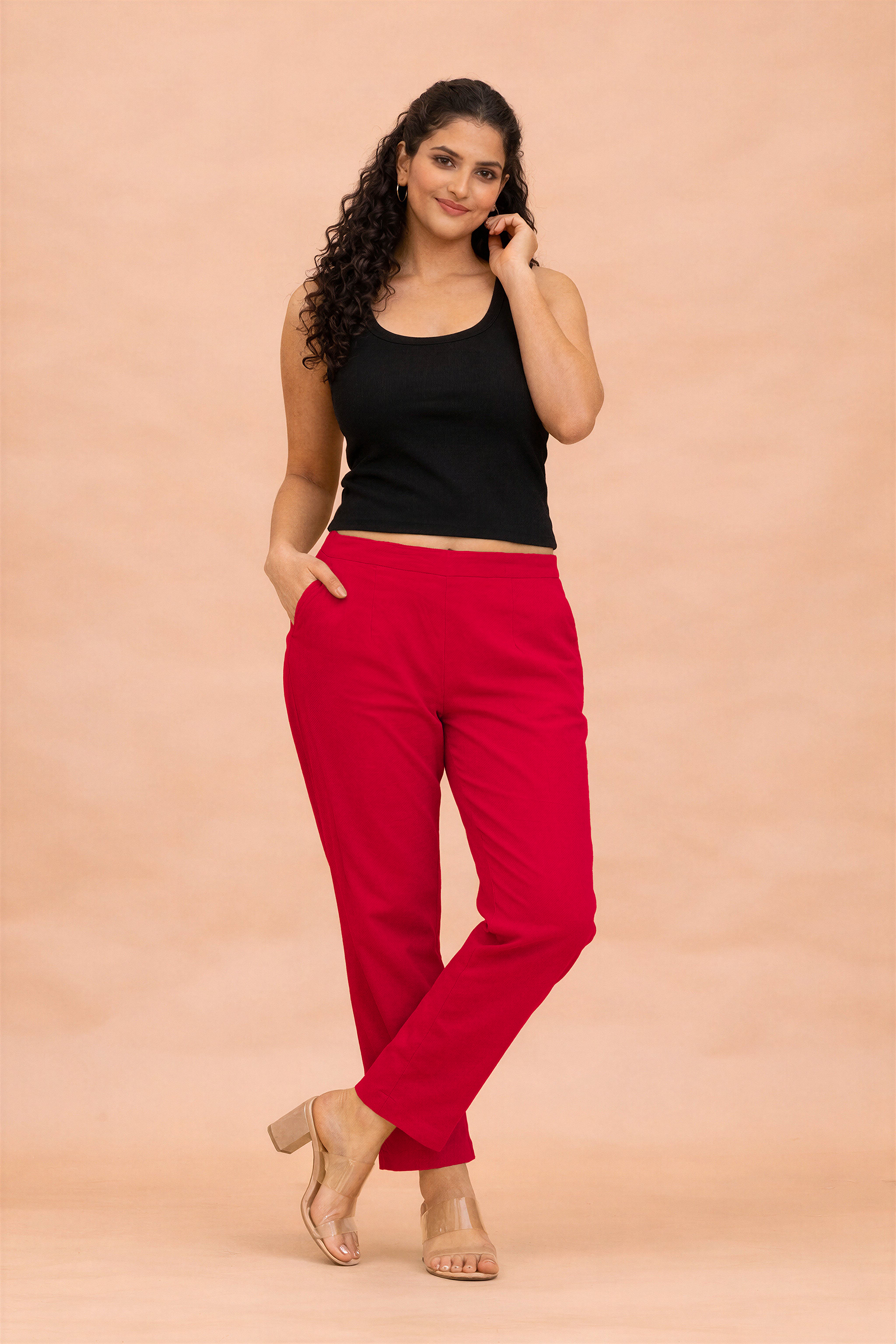 Red Cotton Pants
