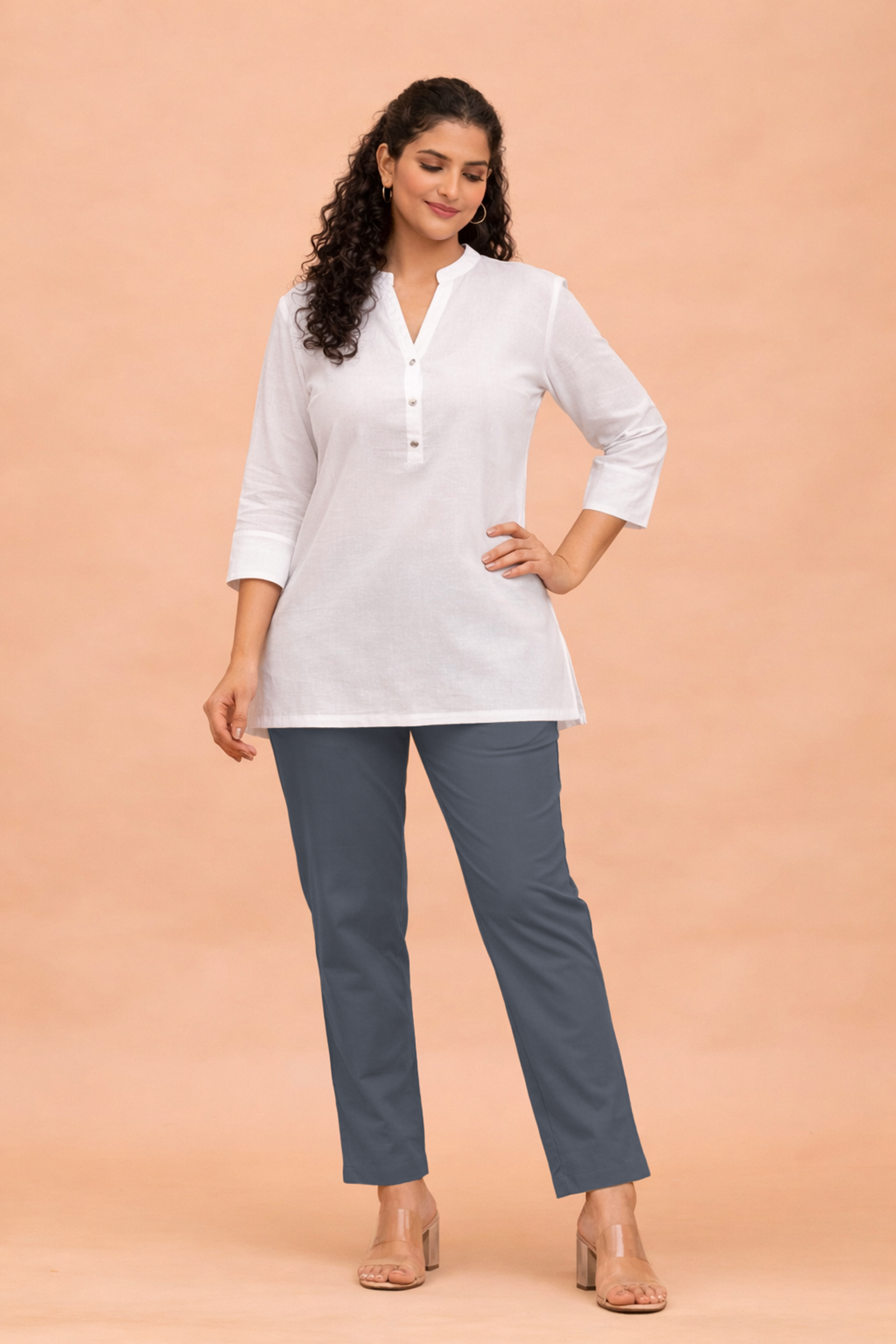 Cement Grey Cotton Pants