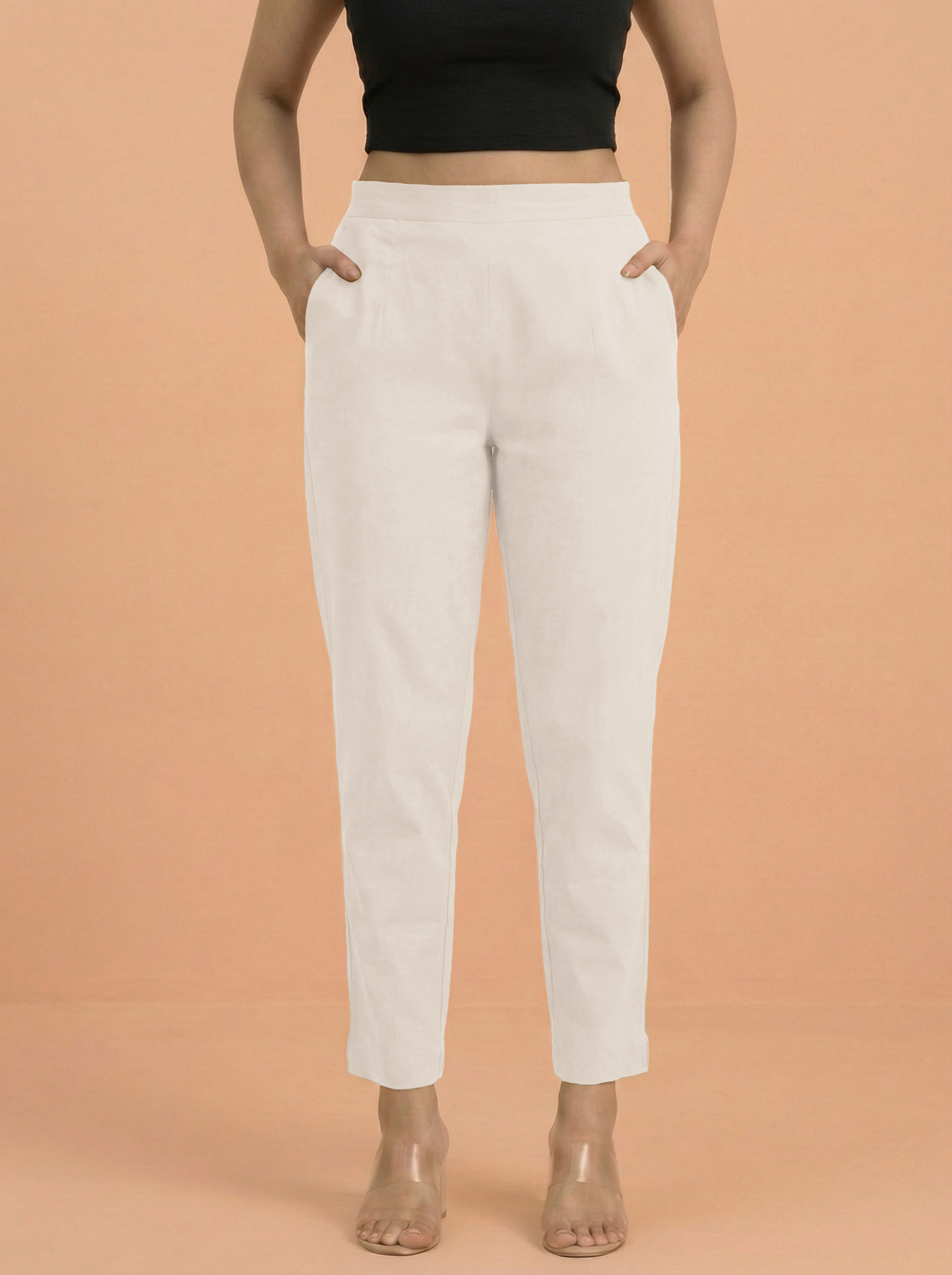 Ecru Cotton Pants