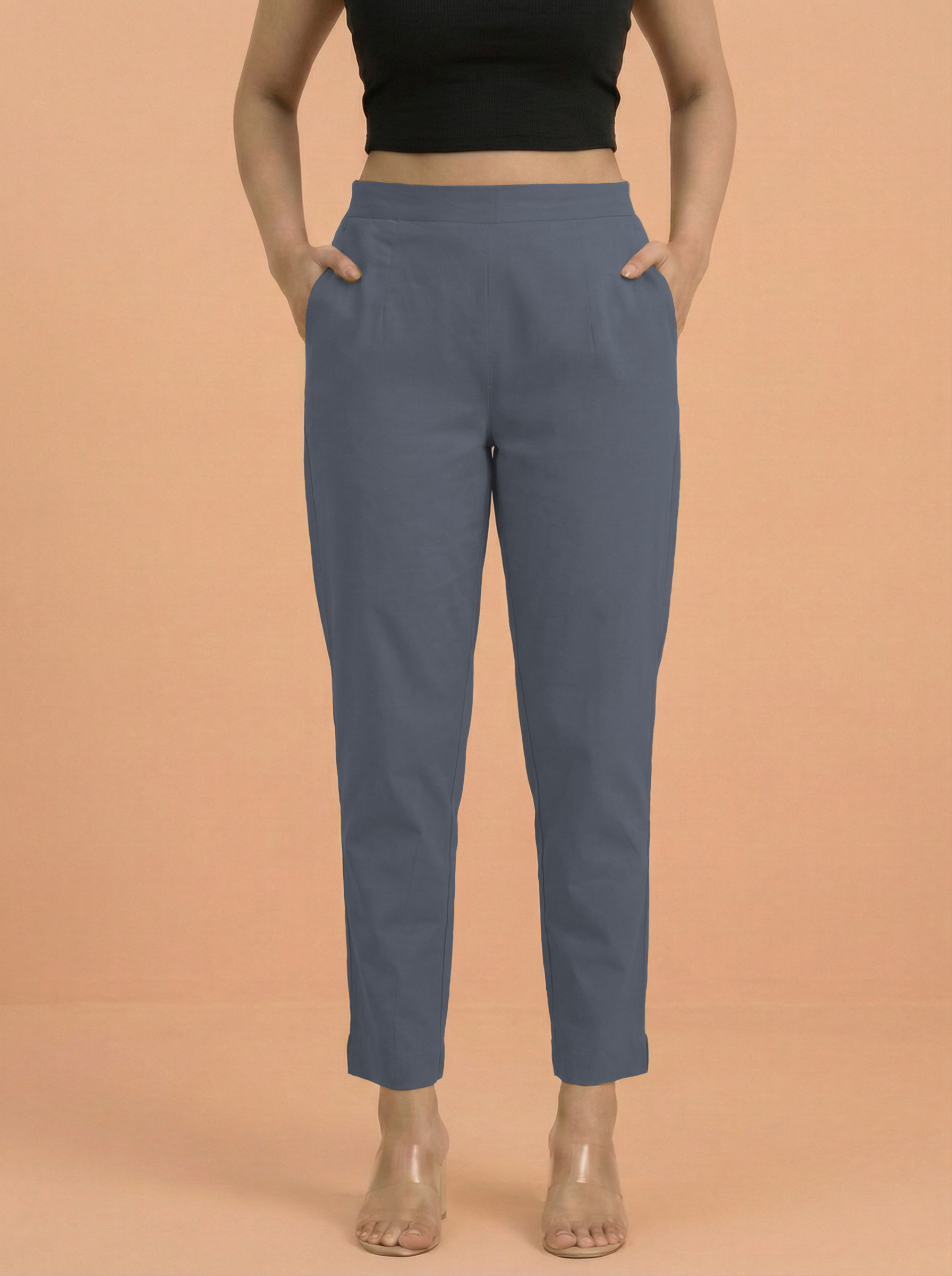 Cement Grey Cotton Pants