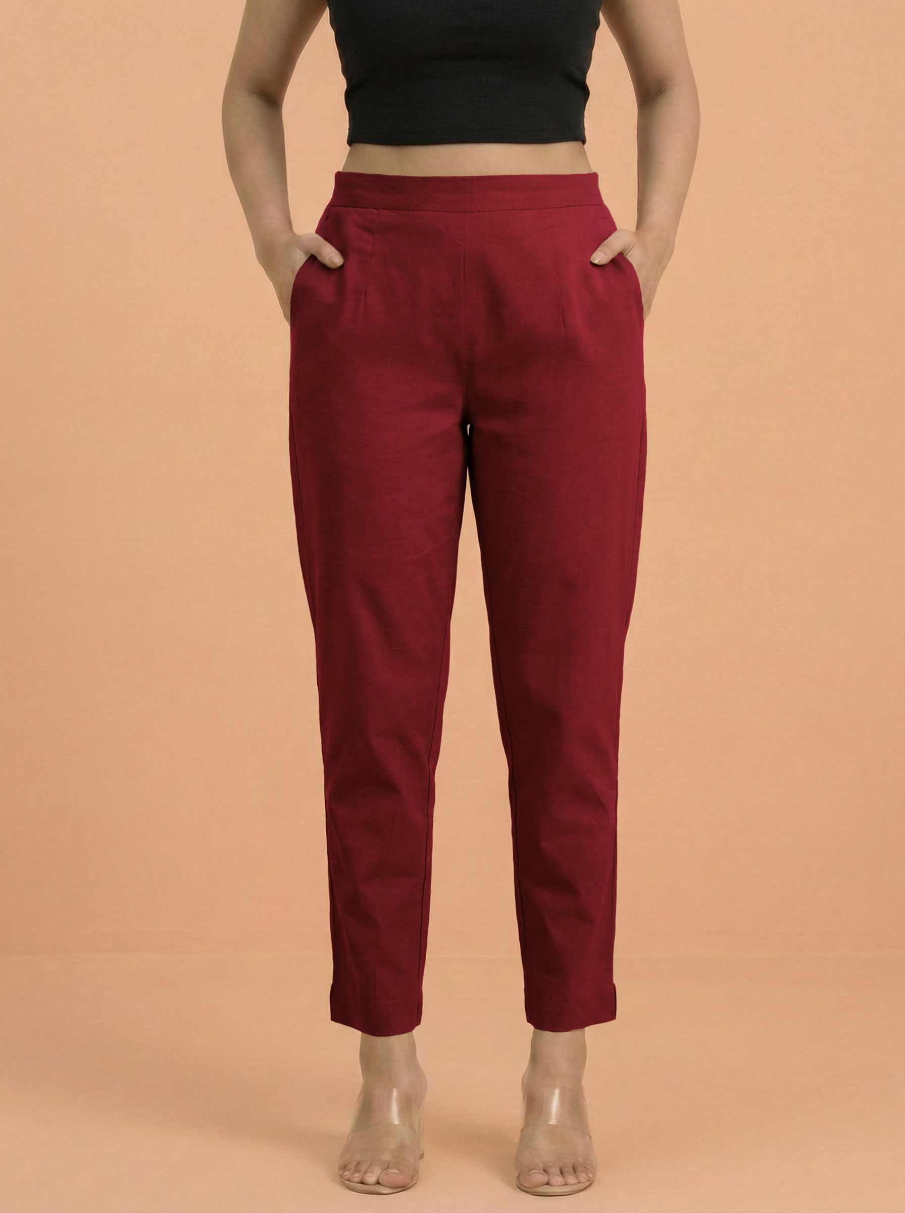Maroon Cotton Pants